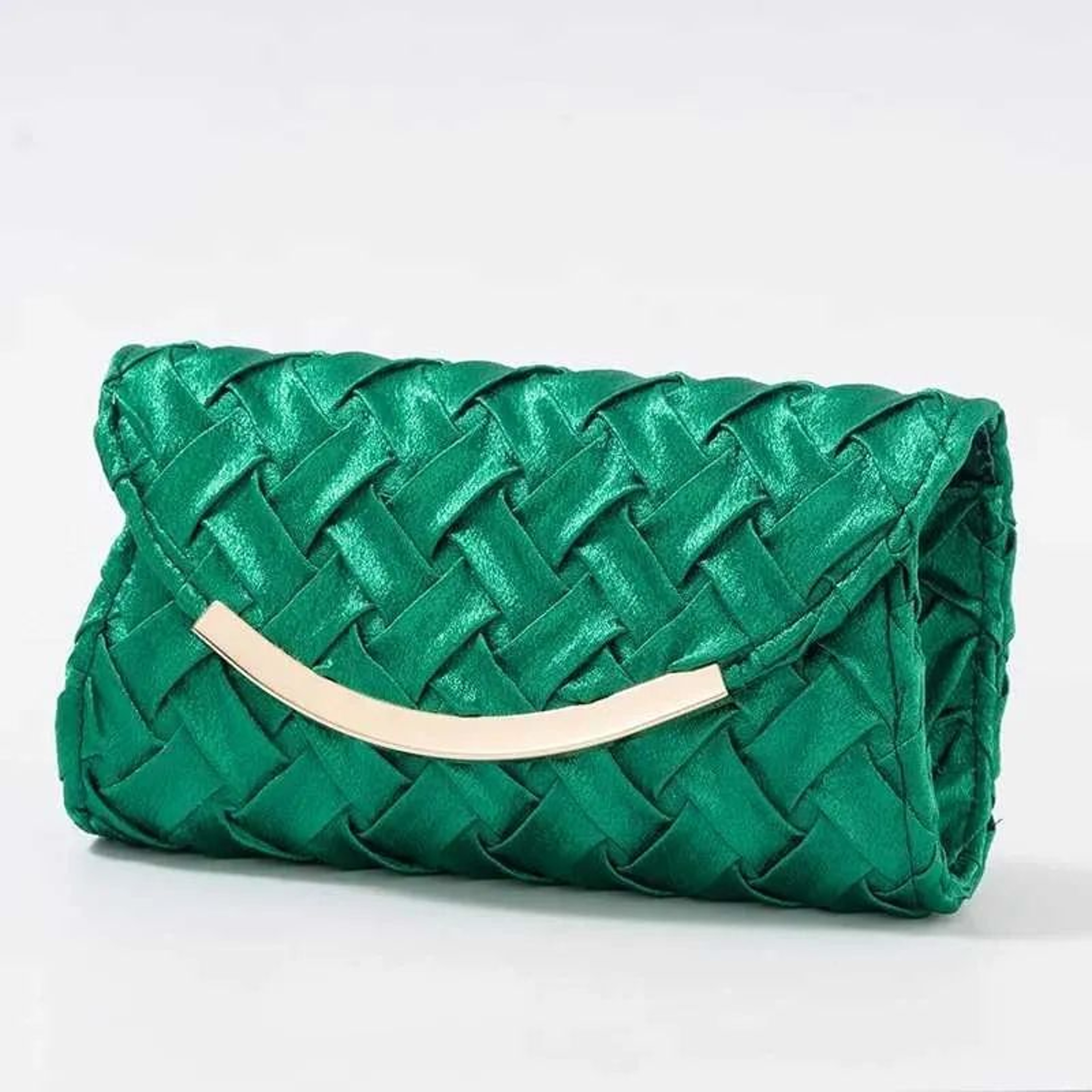 Womens Satin Evening Clutch Bag With Criss Cross Design For Weddings And Parties 1