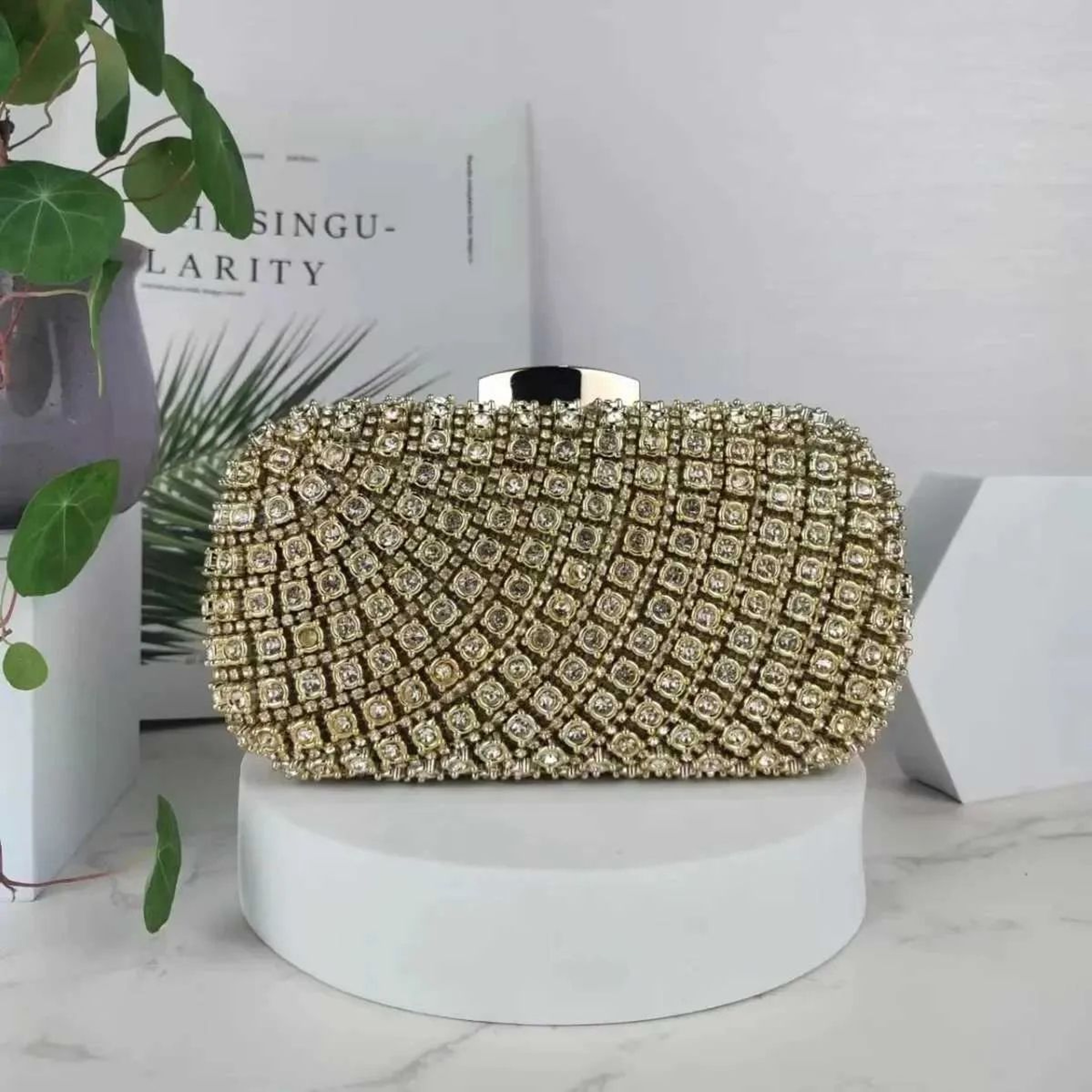 Women Silver Crystal Evening Clutch Bag For Weddings And Formal Events 0