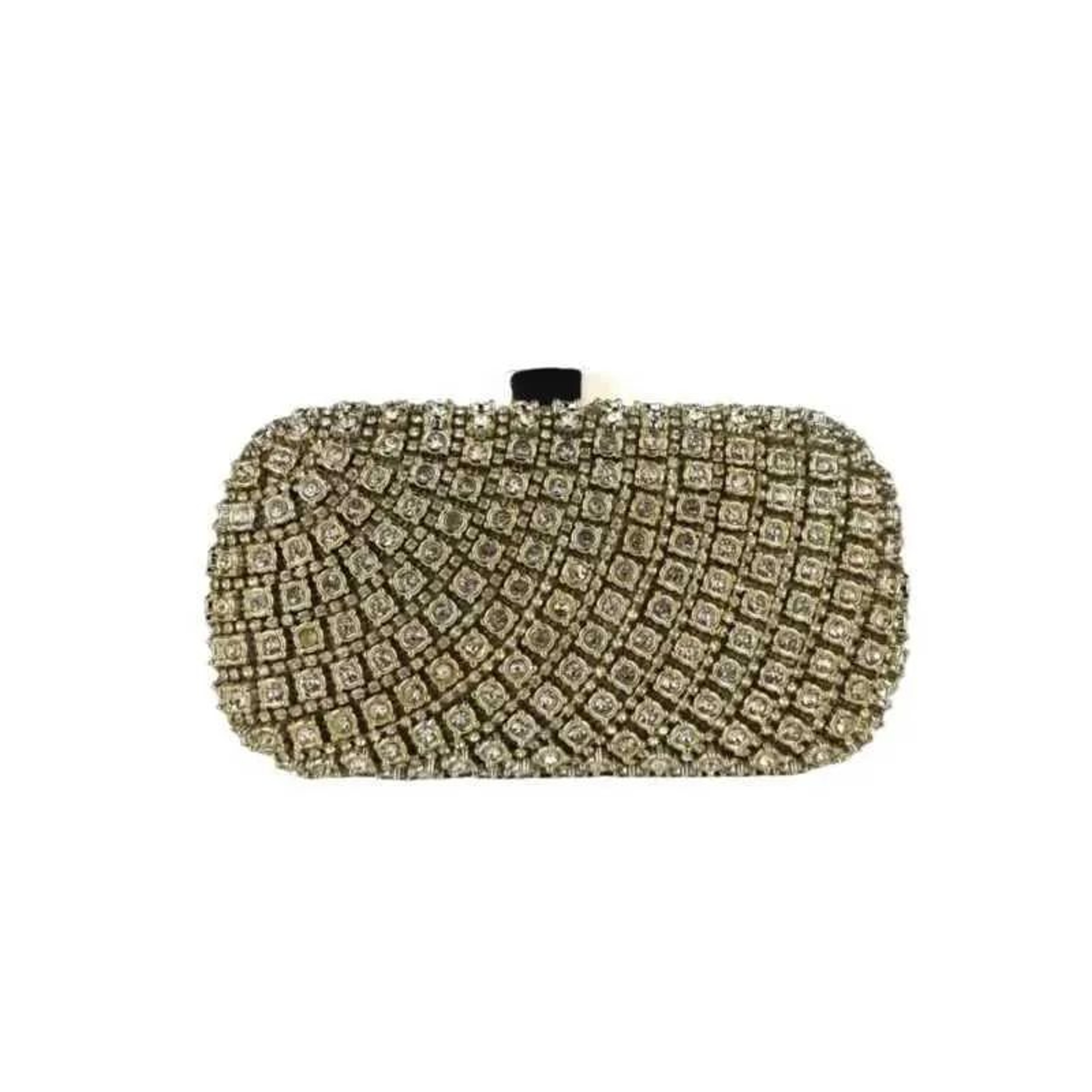 Women Silver Crystal Evening Clutch Bag For Weddings And Formal Events 2