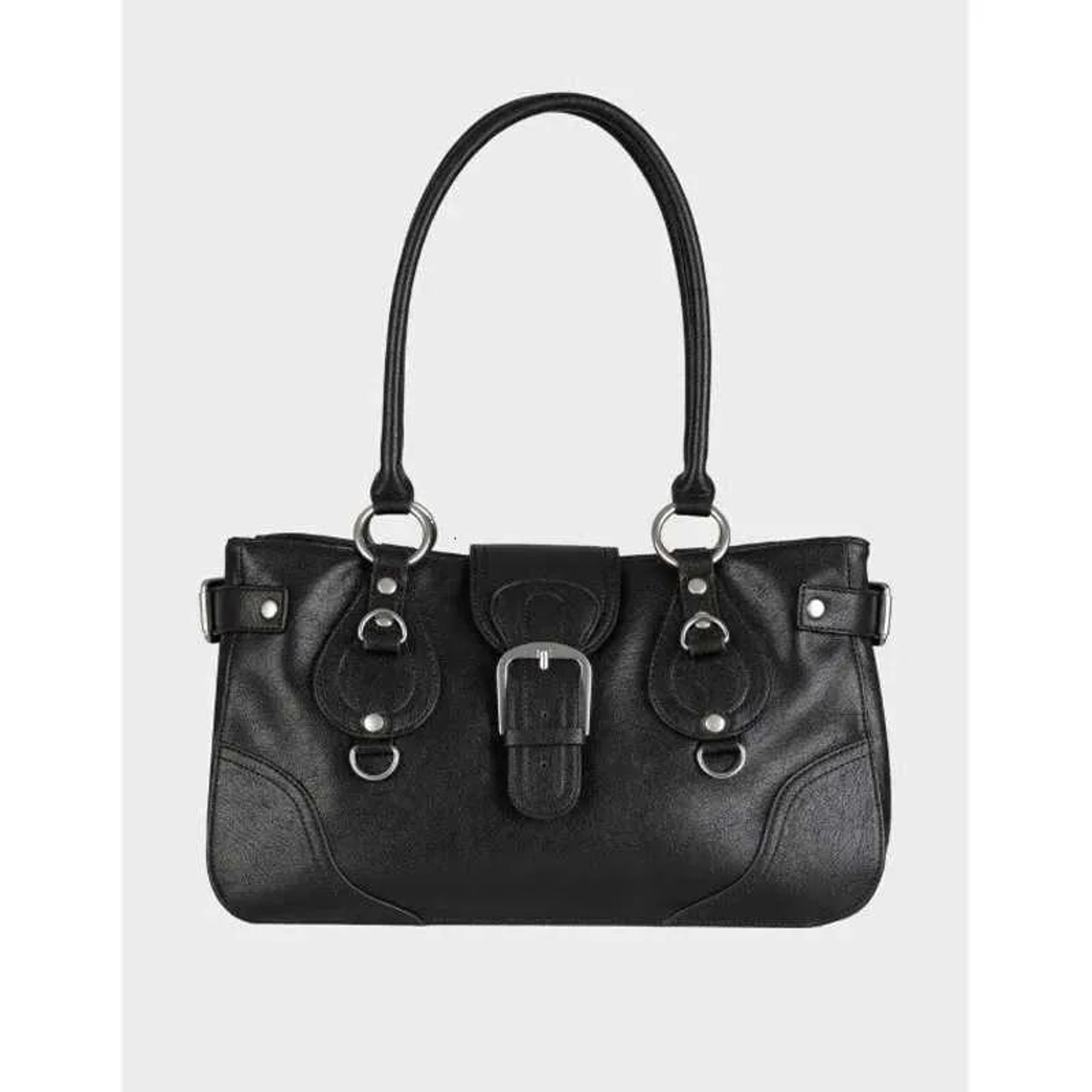 Womens Retro Motorcycle Style Shoulder Bag Large Capacity Underarm Handbag 4