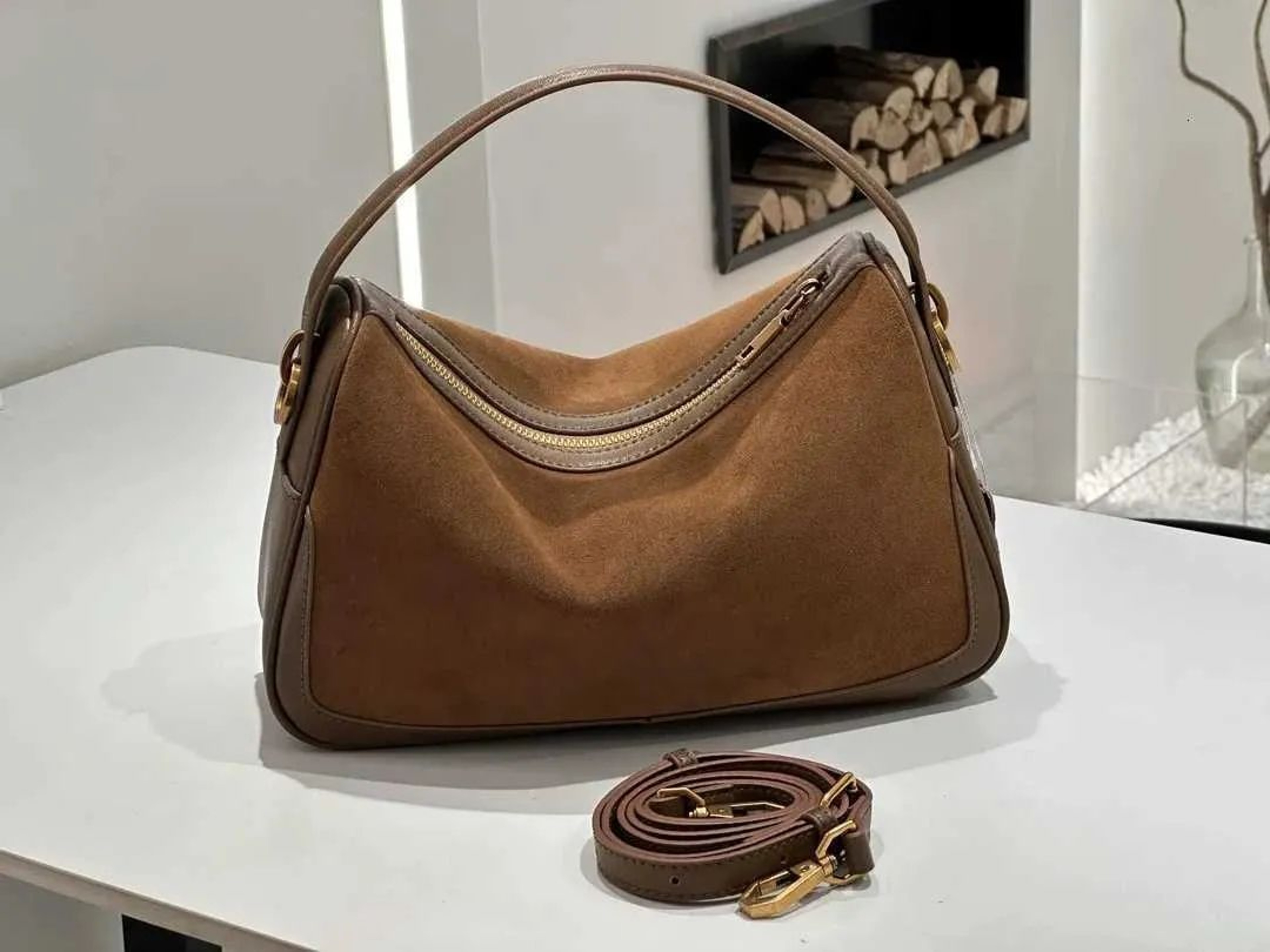 Womens Genuine Suede Leather Crossbody Bag Fashion Shoulder Handbag 2