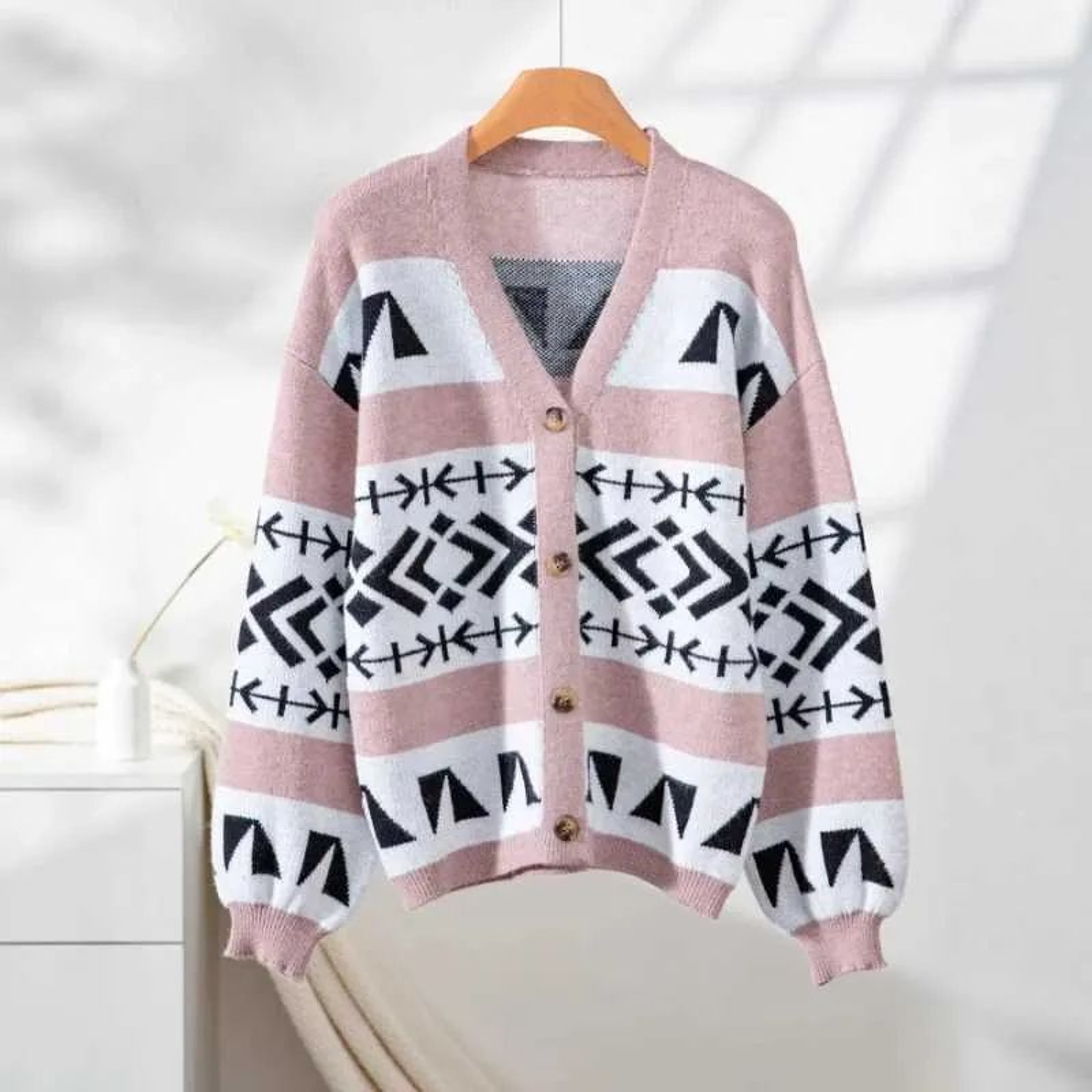 Womens OpenStitch Knit Cardigan Sweater With Casual Loose Fit 0