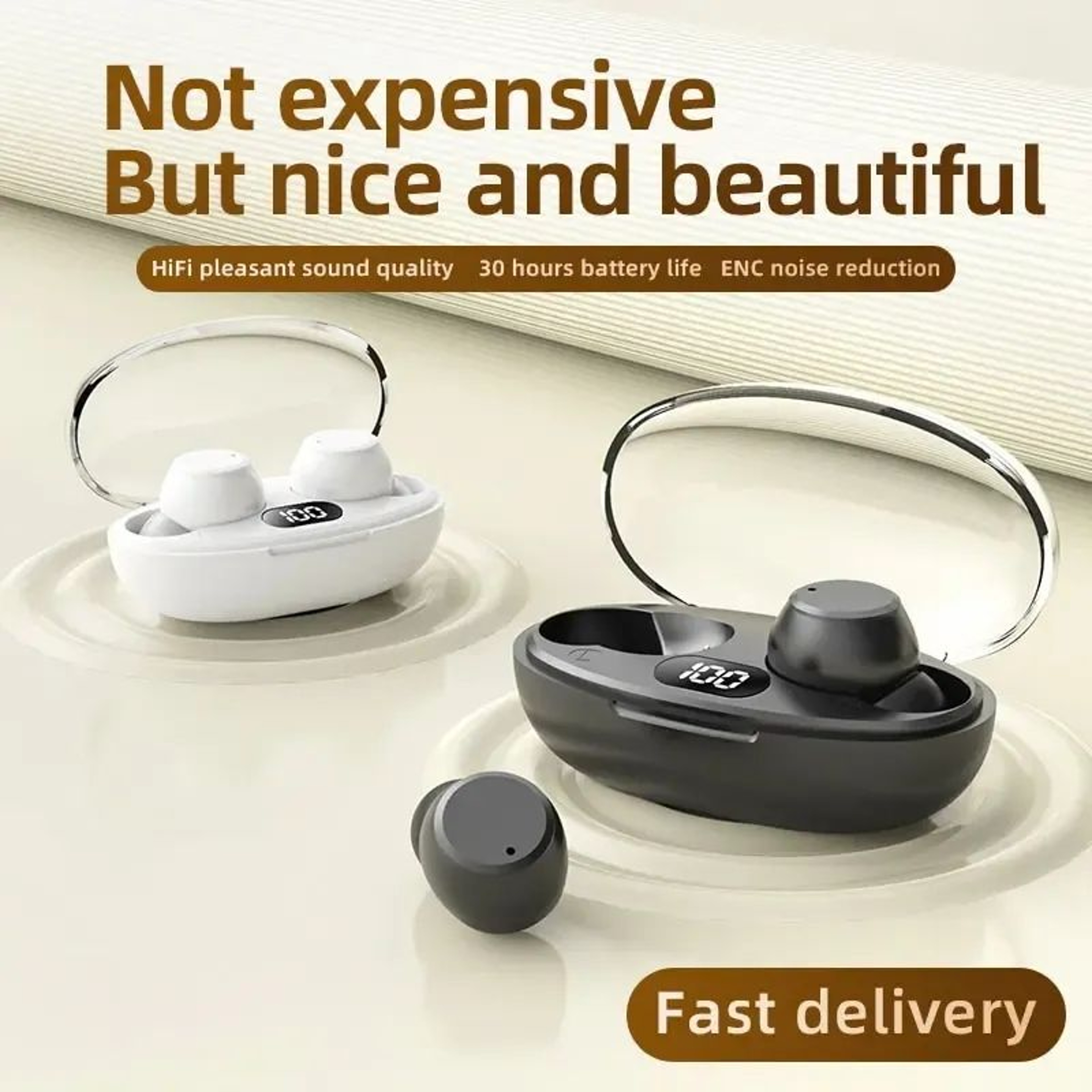 Wireless Bluetooth Earbuds With Touch Control And Digital Display 4