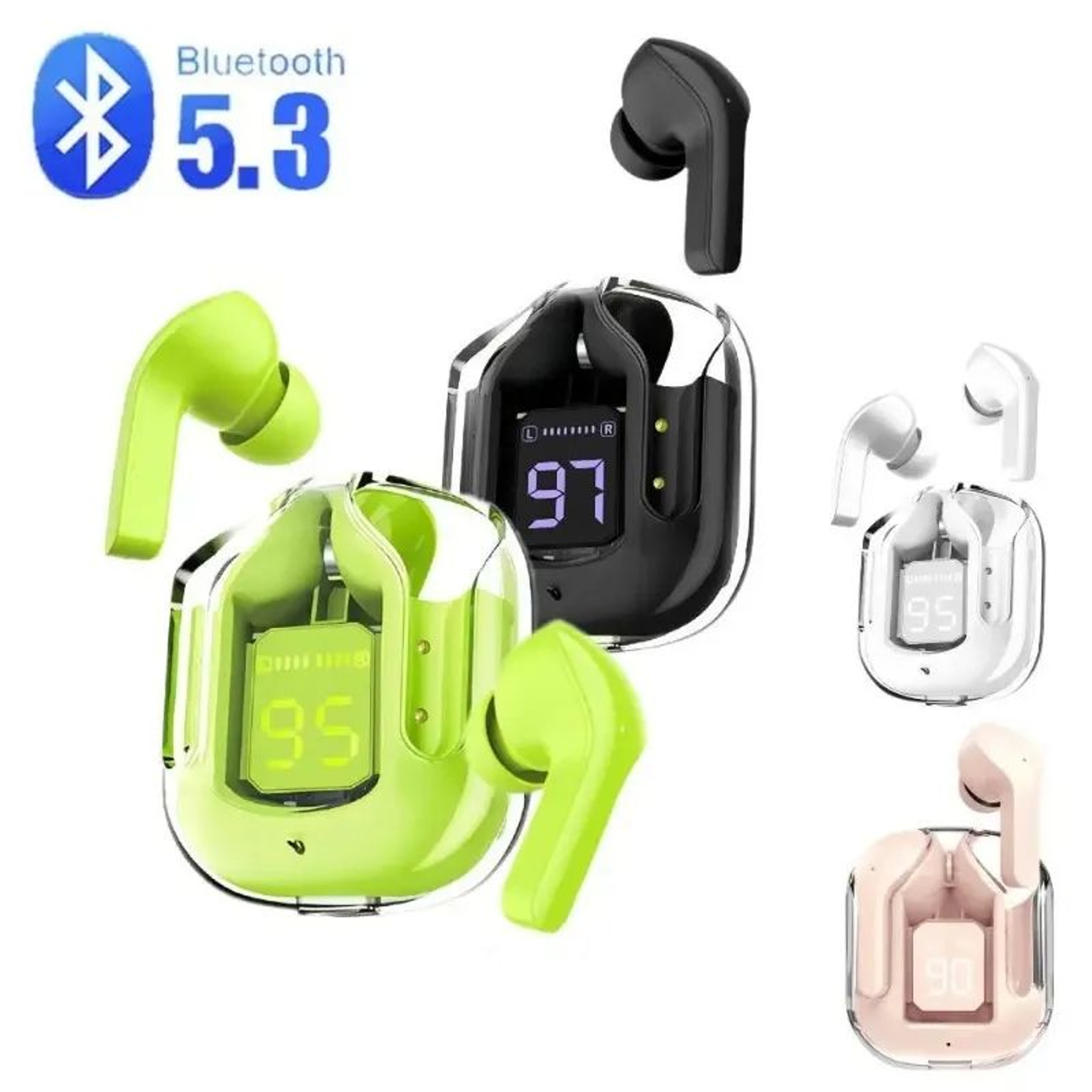 Wireless Bluetooth Earbuds With ENC Noise Cancellation And Digital Charging Case 5