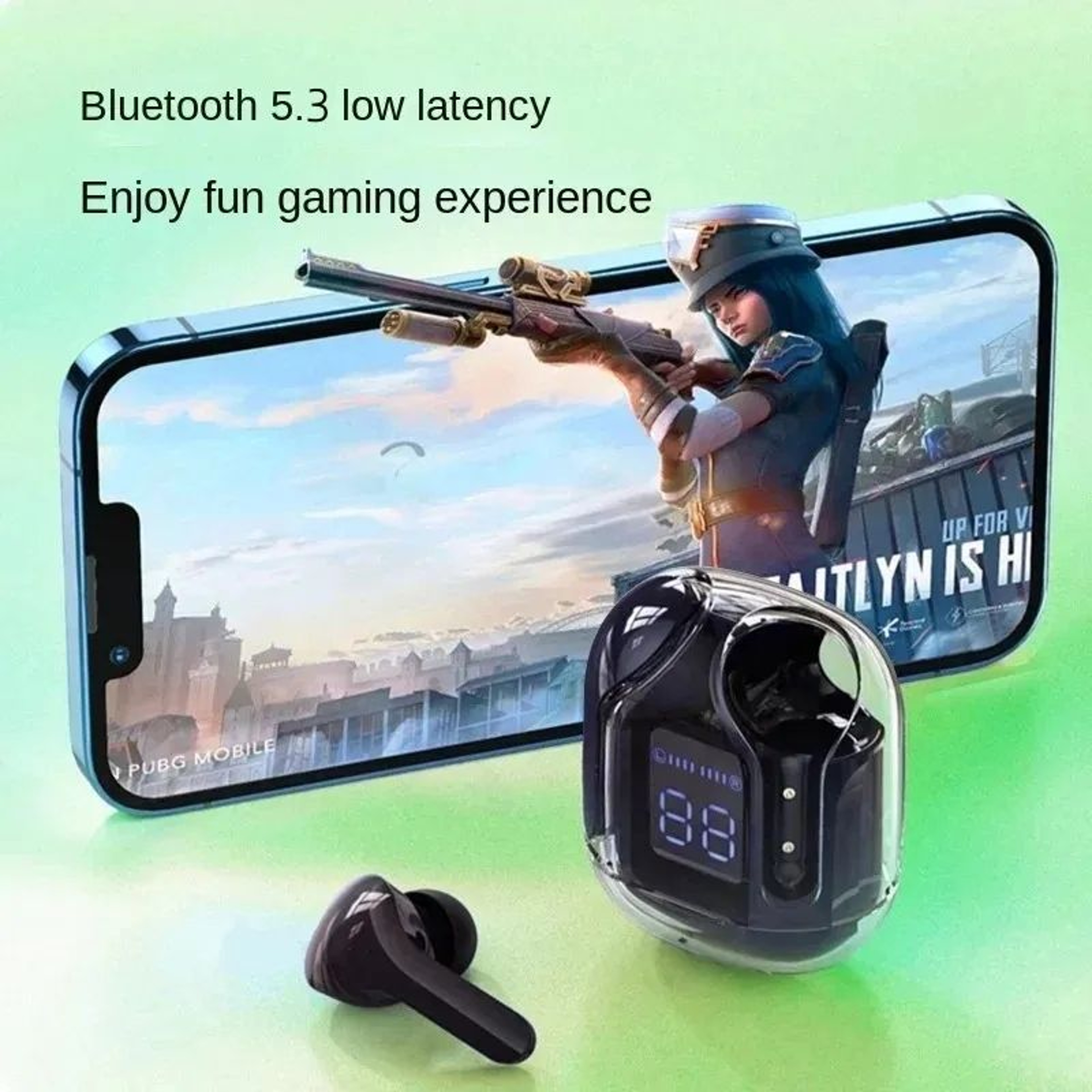 Wireless Bluetooth Earbuds With ENC Noise Cancellation And Digital Charging Case 4