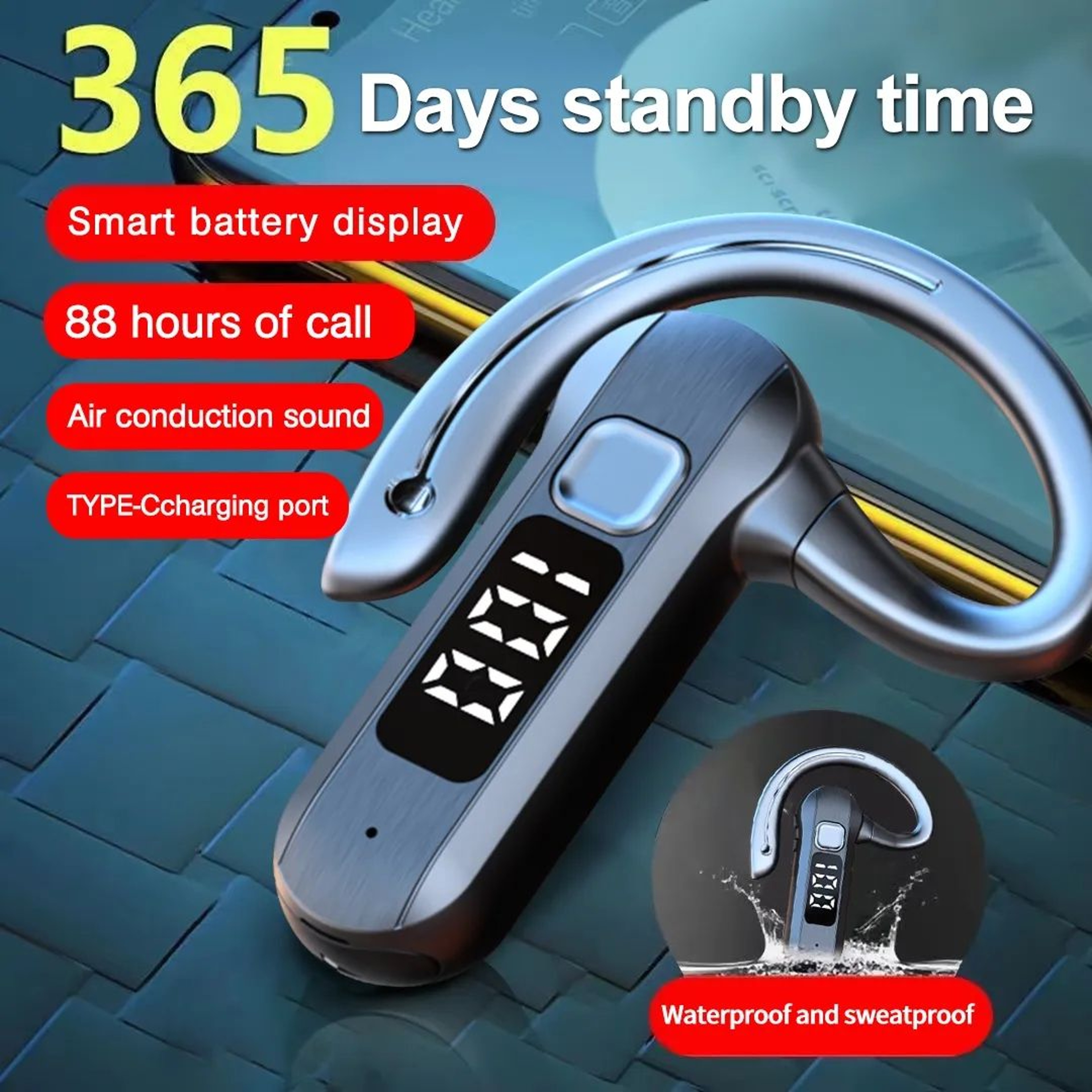Bluetooth Bone Conduction Headphones Wireless OpenEar Sports Headset 4