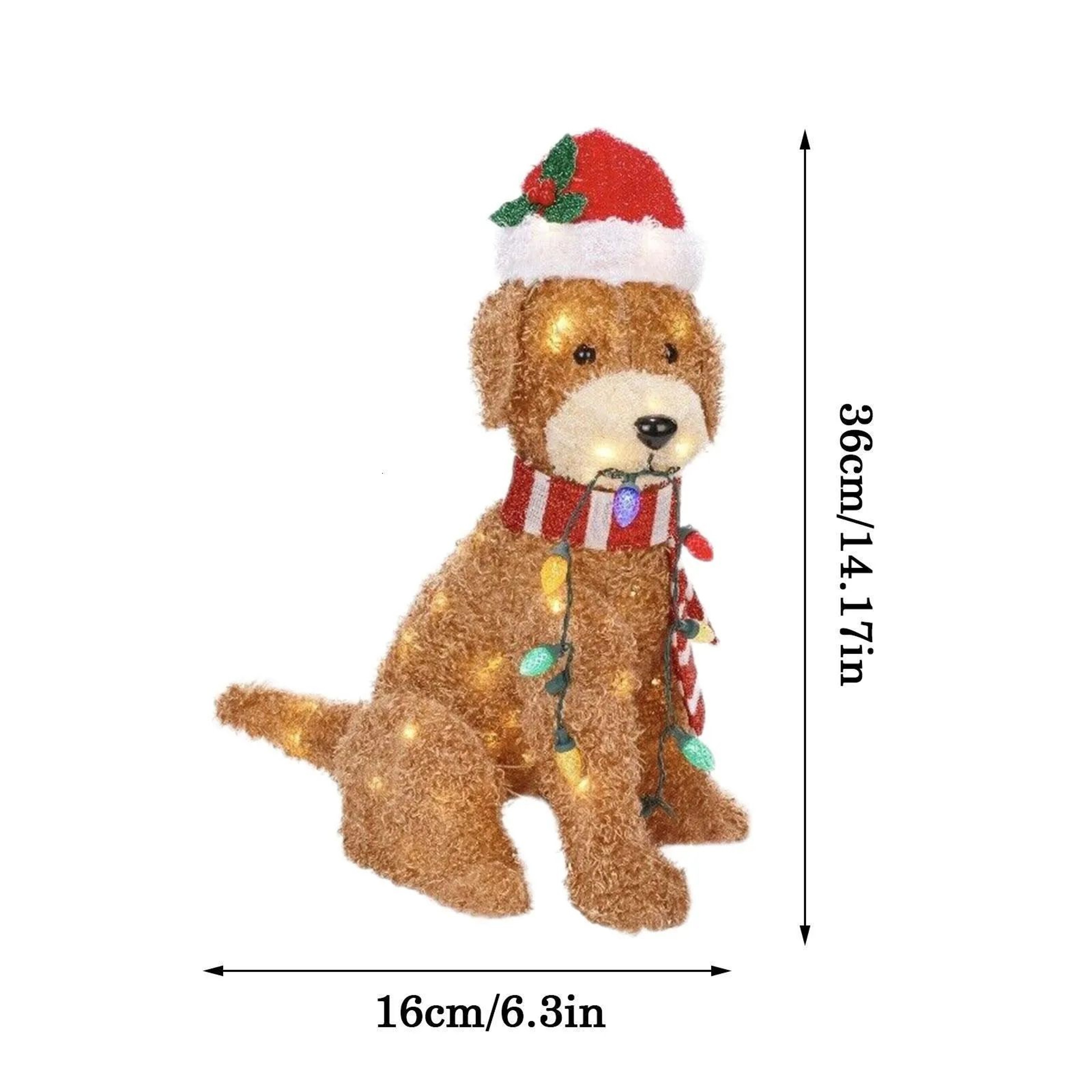 LED Light Up Goldendoodle Christmas Decoration With Acrylic Dog Figurine 2