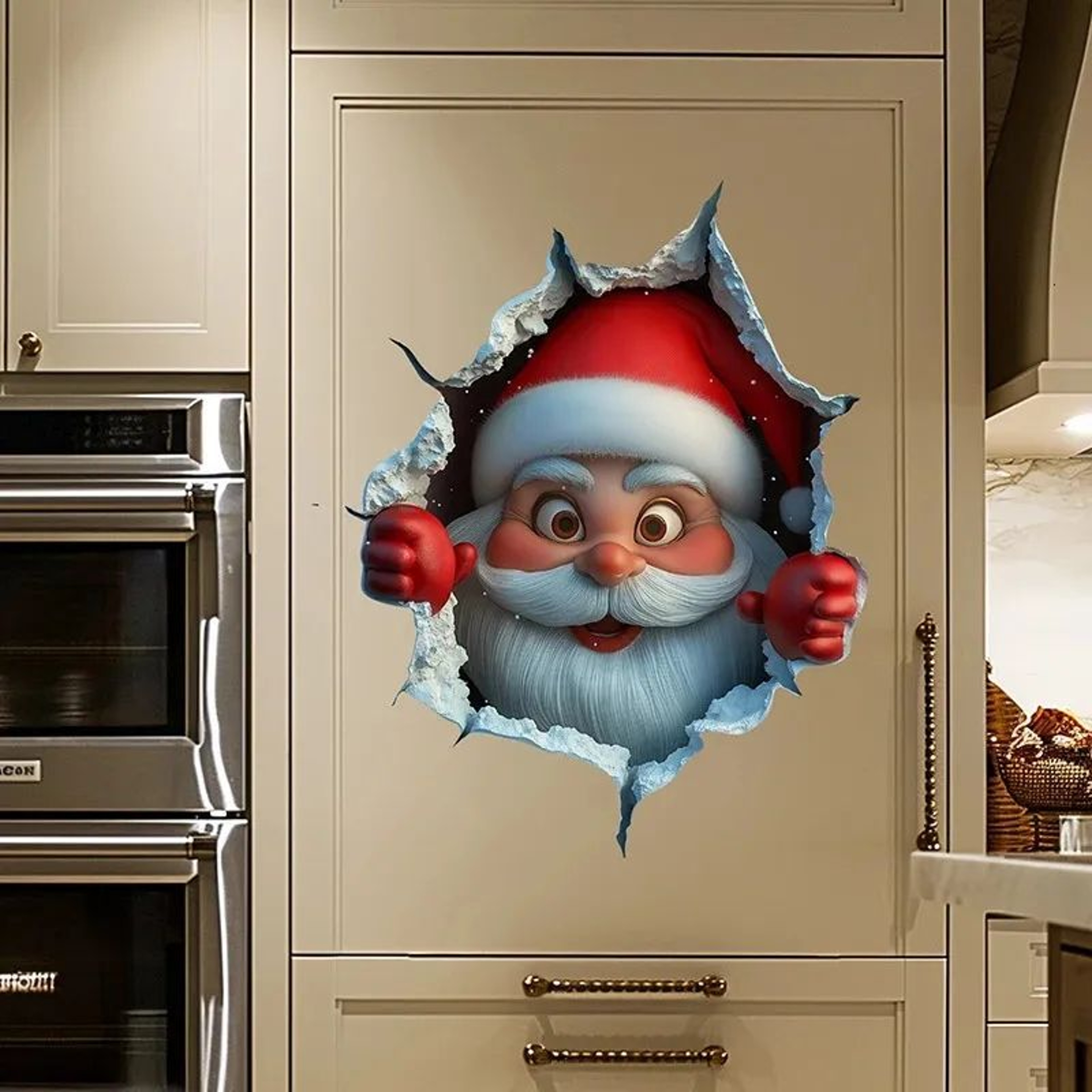 Christmas Santa Wall Decal PVC PeelandStick Holiday Decoration 0