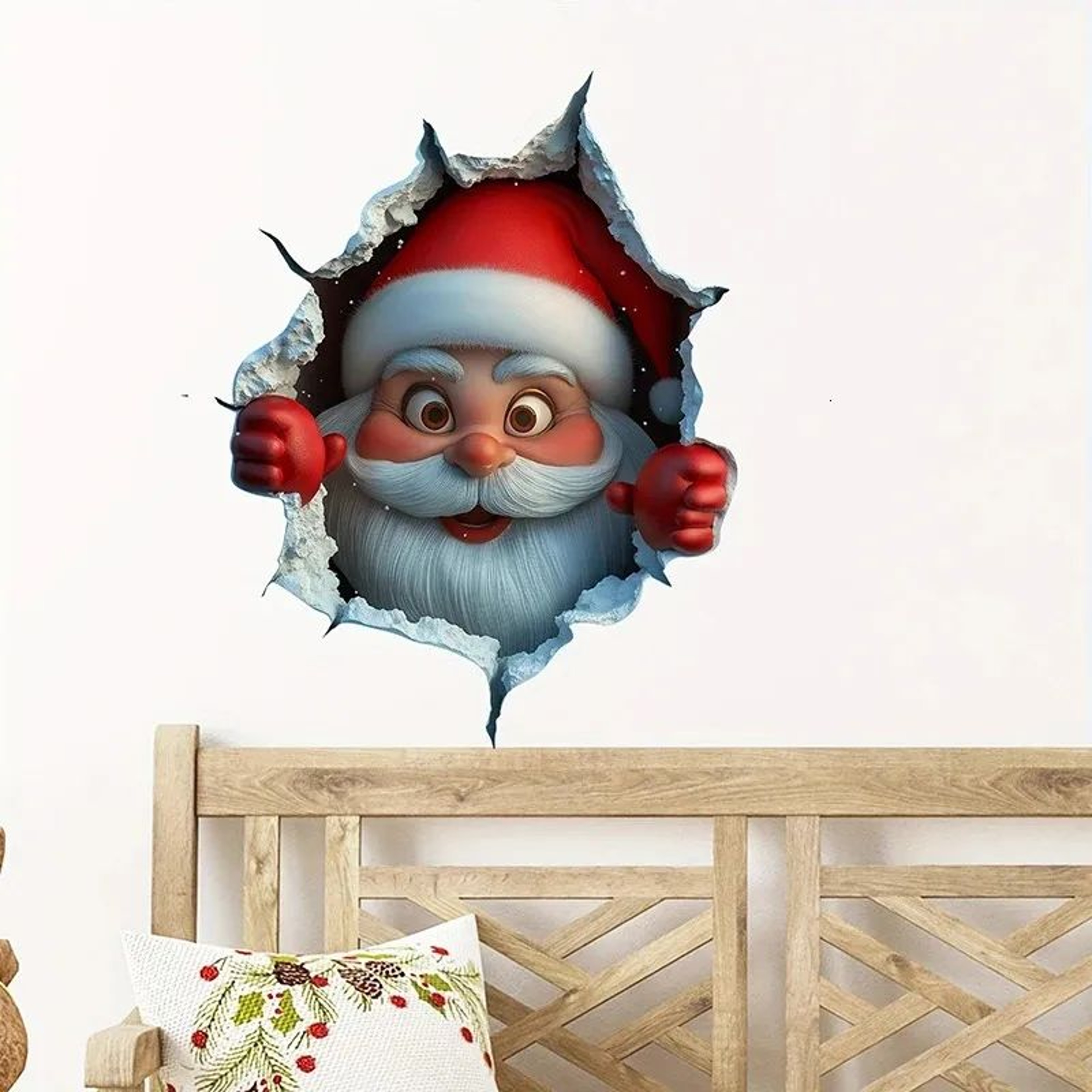 Christmas Santa Wall Decal PVC PeelandStick Holiday Decoration 2