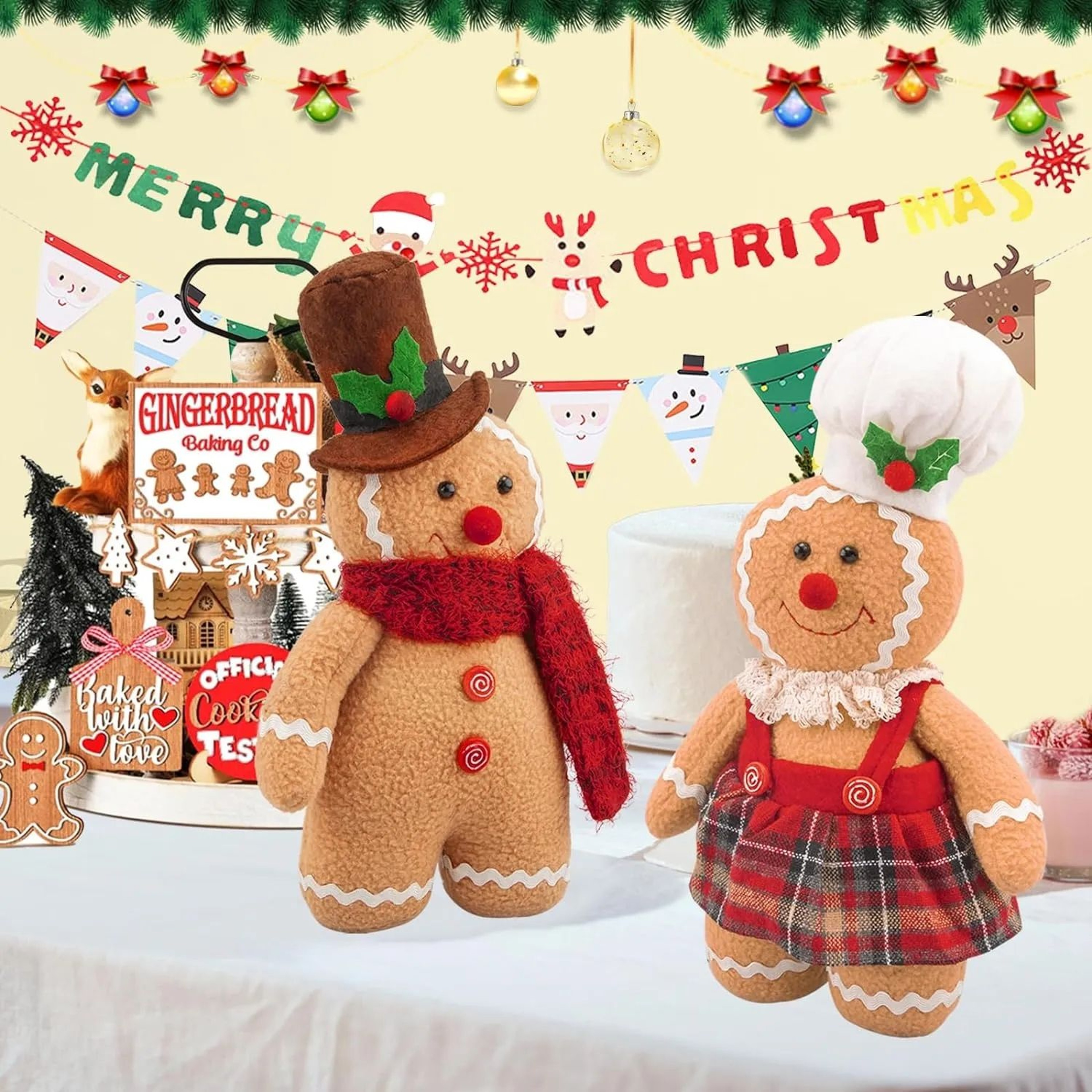 Gingerbread Christmas Plush Doll Stuffed Holiday Decoration 0