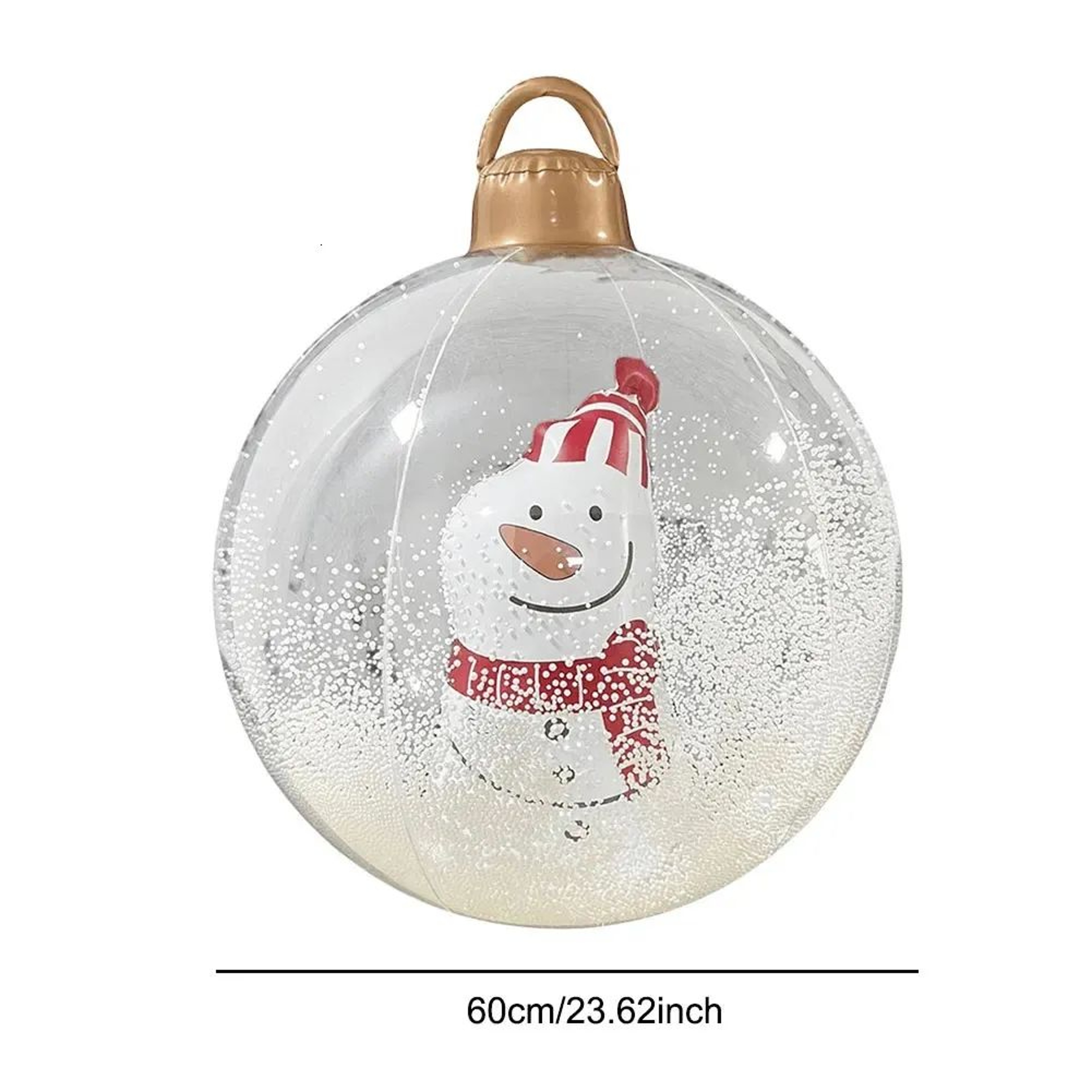 Inflatable Christmas Ball Ornament With LED Light For Outdoor Holiday Decor 2
