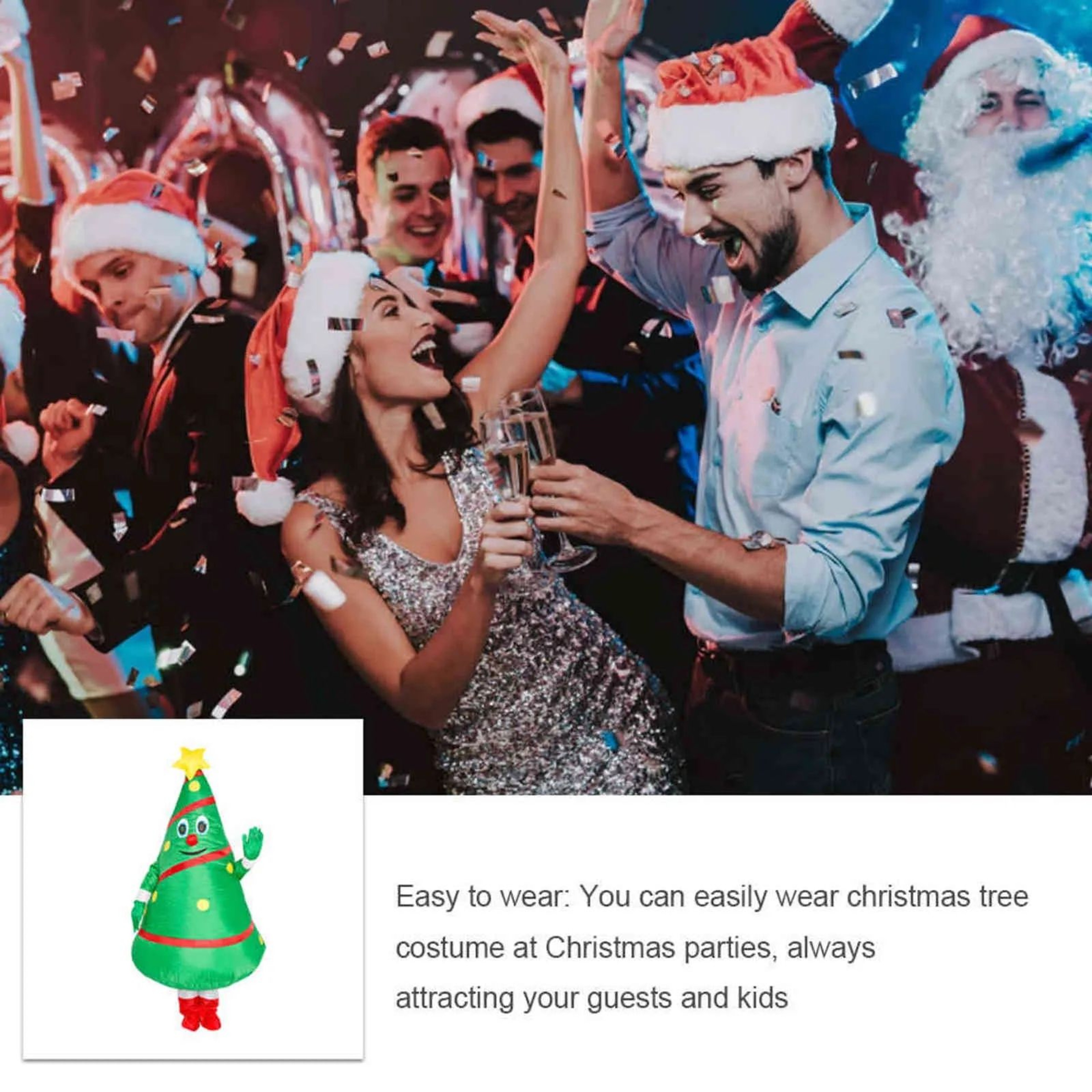 Inflatable Santa Claus Costume For Adults Funny Christmas Party Outfit 2