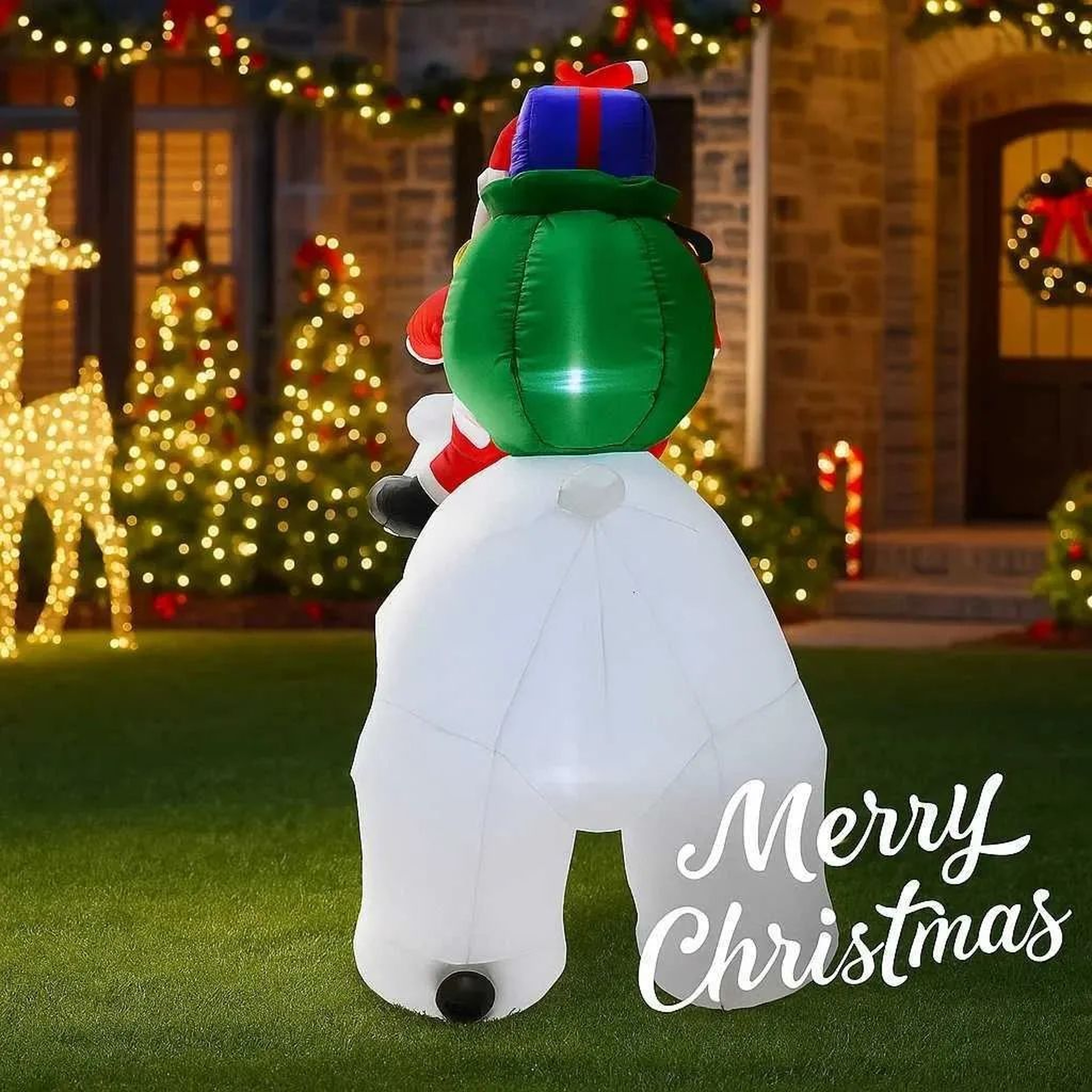 Inflatable Christmas Santa Bear Decoration With BuiltIn LED Lights 3
