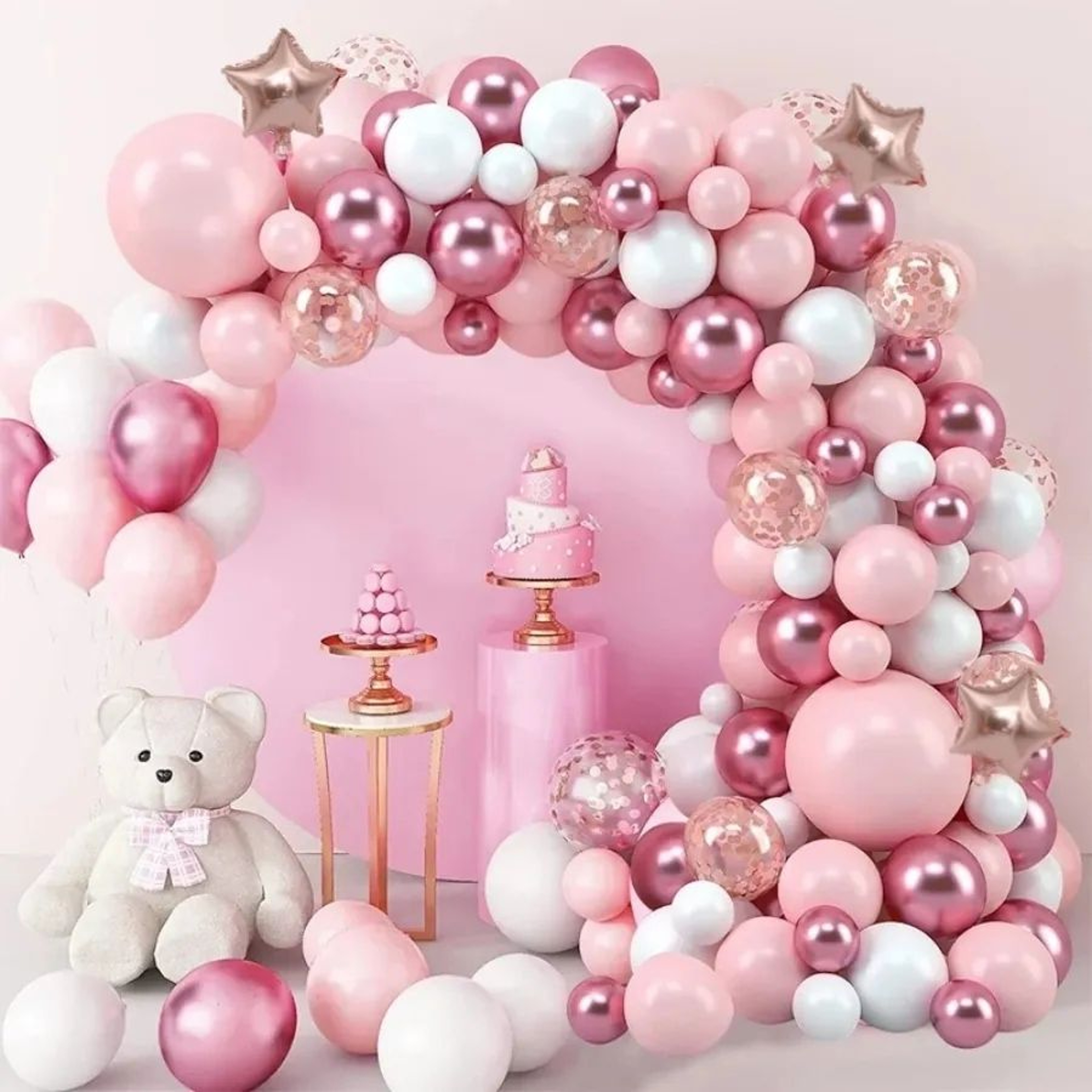 Pink Rose Gold Balloon Garland Arch Kit For Birthday Parties And Baby Showers 2
