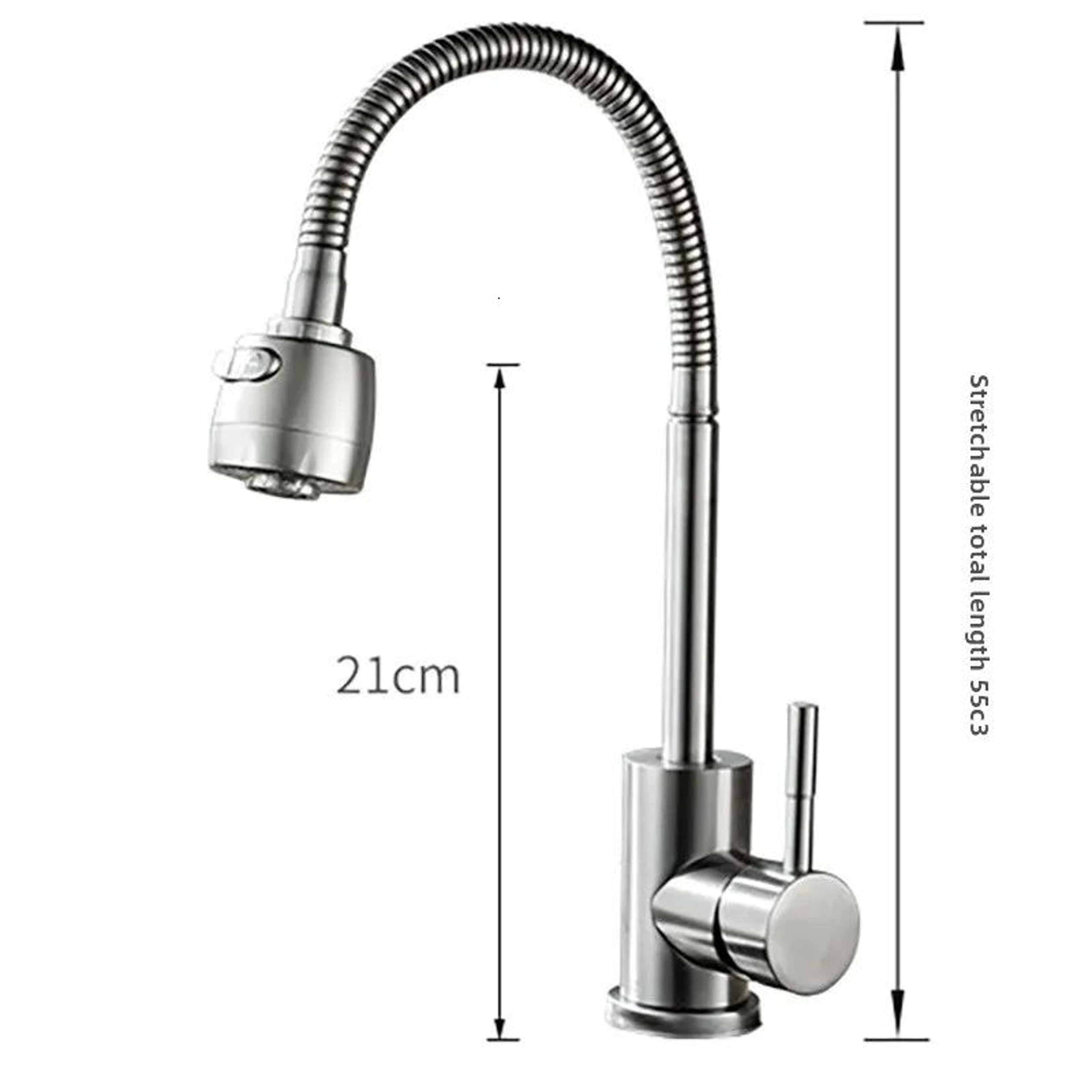 Stainless Steel Kitchen Sink Faucet With Brushed Finish For Hot And Cold Water 2