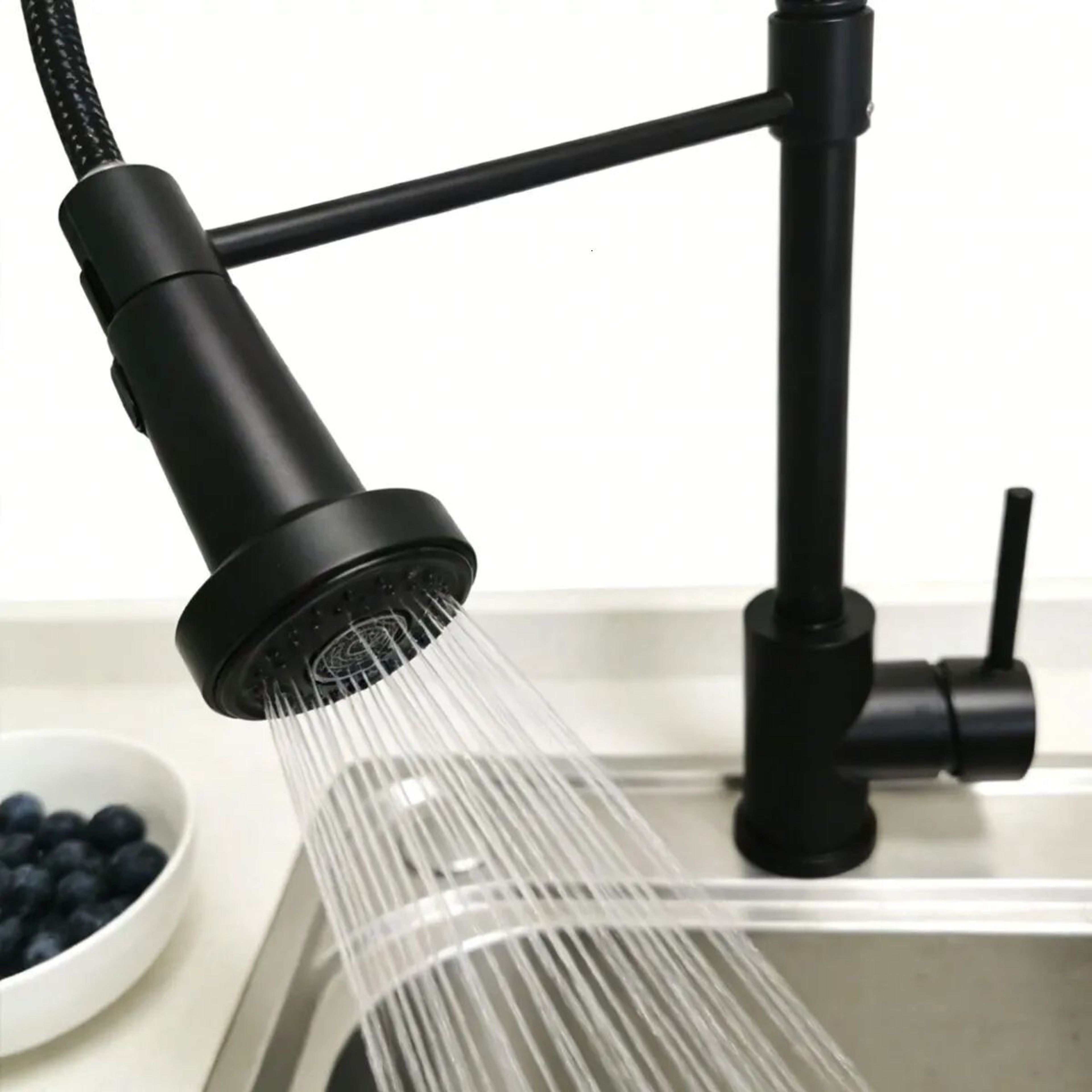Spring PullOut Kitchen Faucet With Hot And Cold Water Control And Rotating Spout 1
