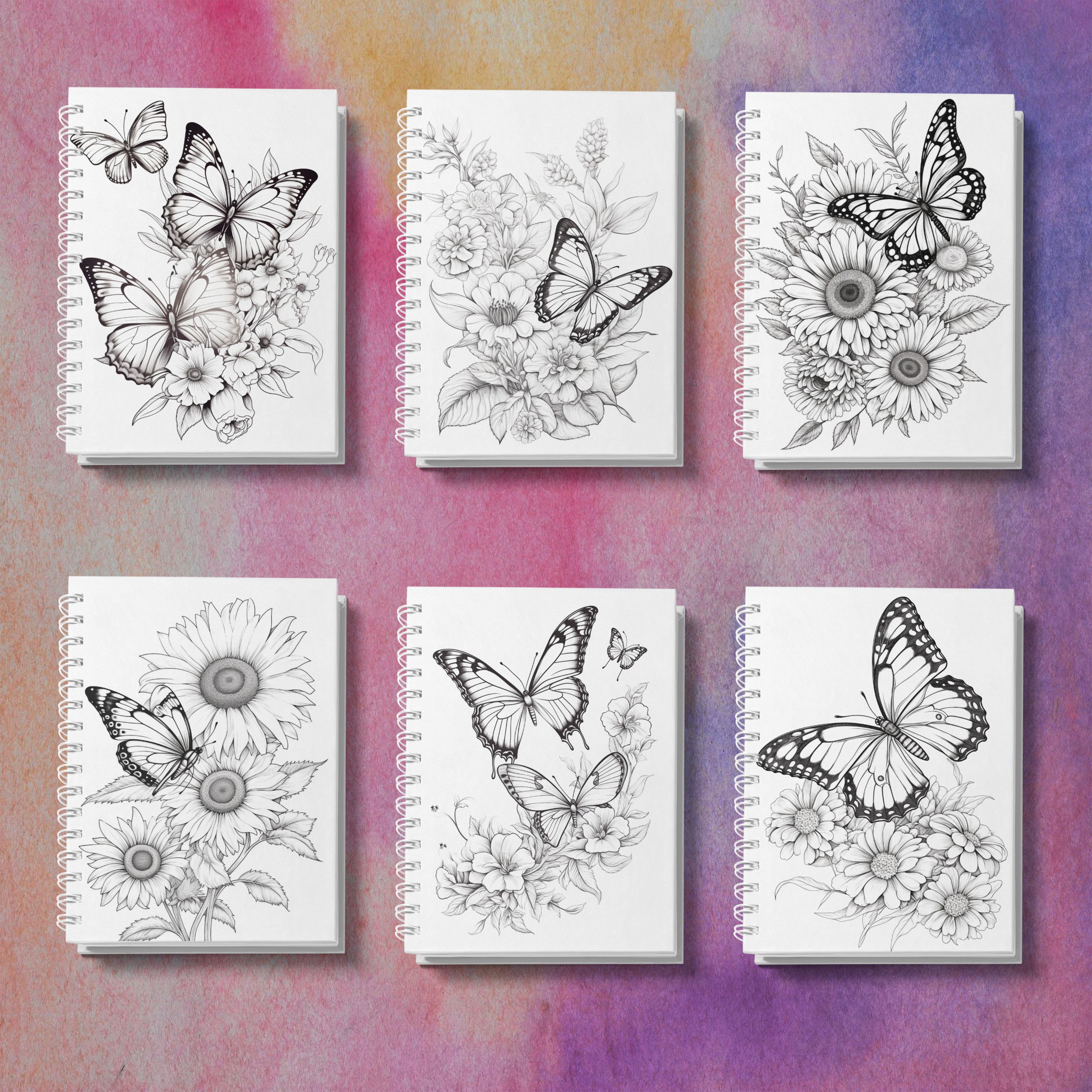 Butterfly Theme Adult Coloring Book, with Thick Paper Quality, A Warm Hearted Gift for Relaxation – view 4