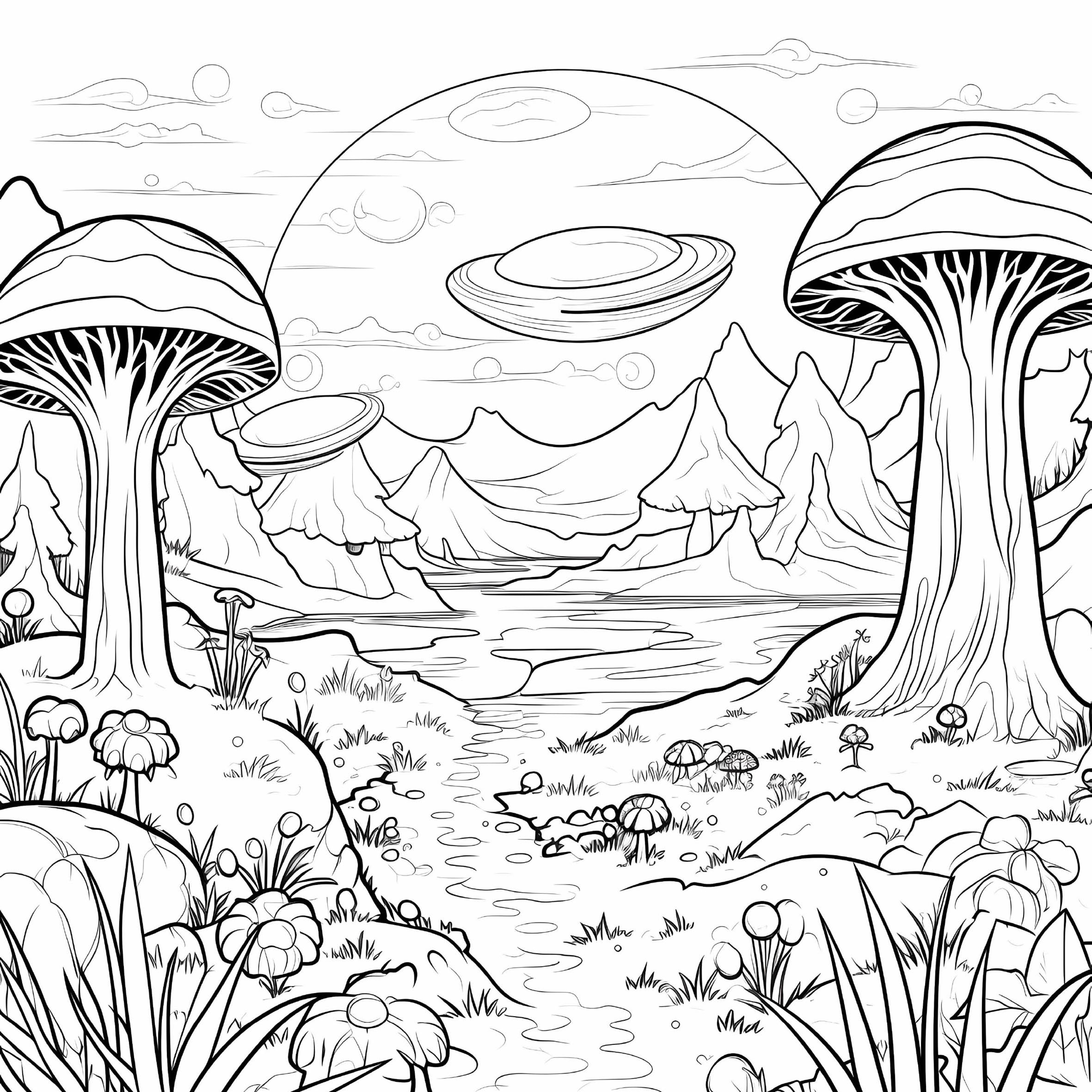 Psychedelic Forest Coloring Book for Adults, Teens, Cute Drawing Book, Perfect Gift for Party and Birthday – view 3
