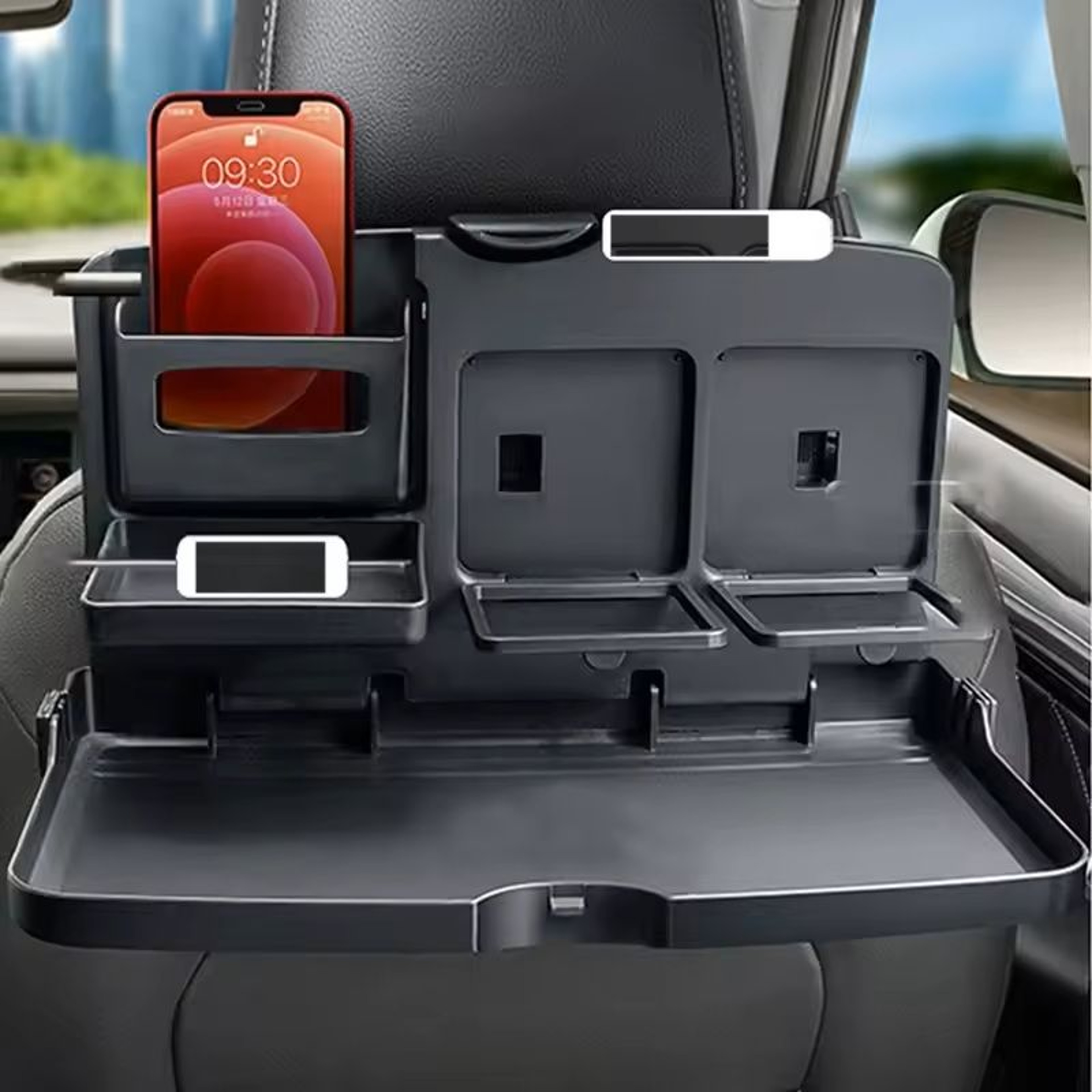 Portable Folding Car Dining Table Back Seat Food Tray Cup Holder  Storage Shelf For Cars SUVs  Fami 3