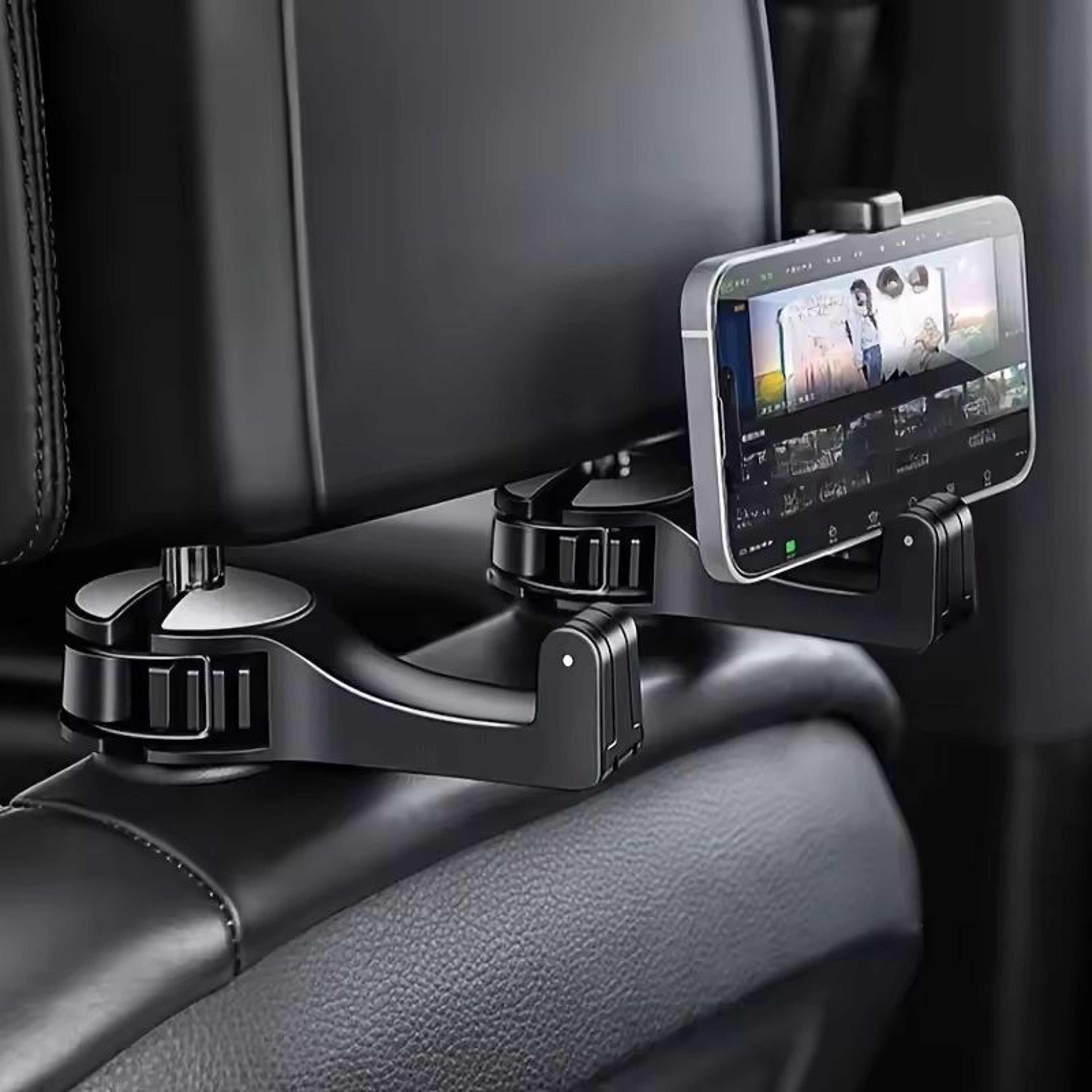 Multifunction Headrest Phone Holder  Hook Adjustable Rear Seat Car Mount For Phones GPS  Bags 2