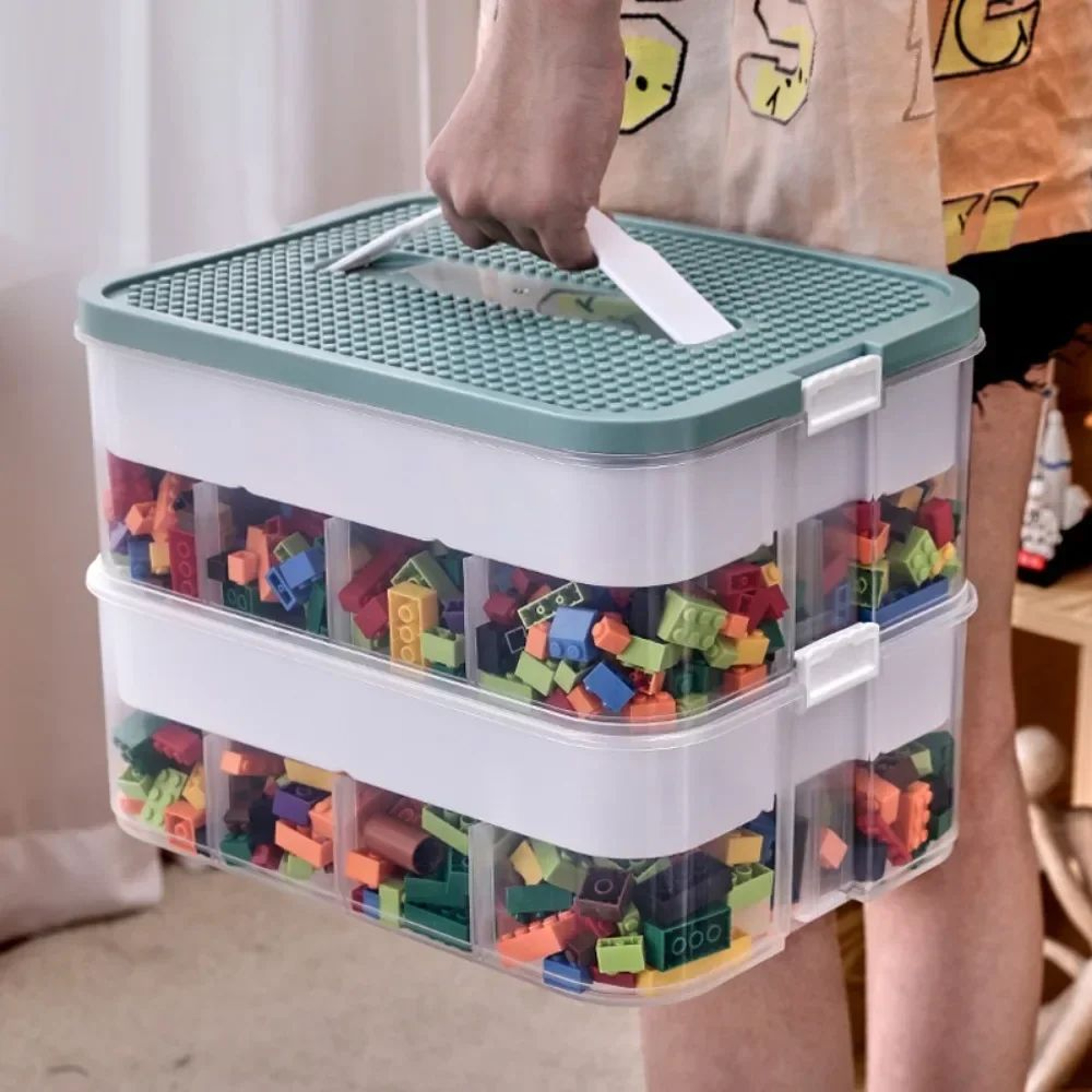 Transparent Stackable LEGO Storage Box  Dustproof  Moisture Proof Plastic Organizer For Kids Buildi 3