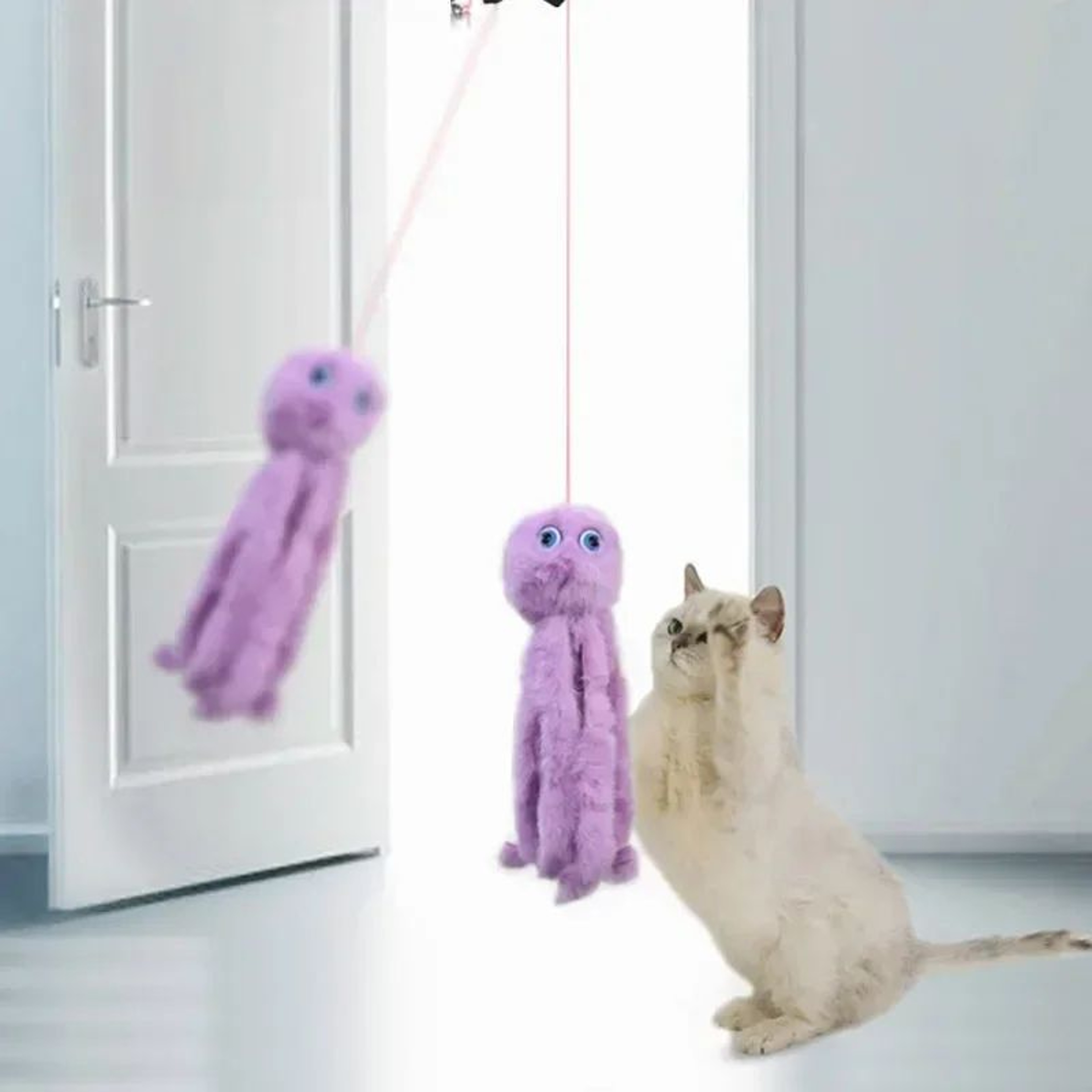 Hanging Door Bungee Cat Toy  Elastic Swing Teaser For SelfPlay Boredom Relief  Indoor Exercise 2