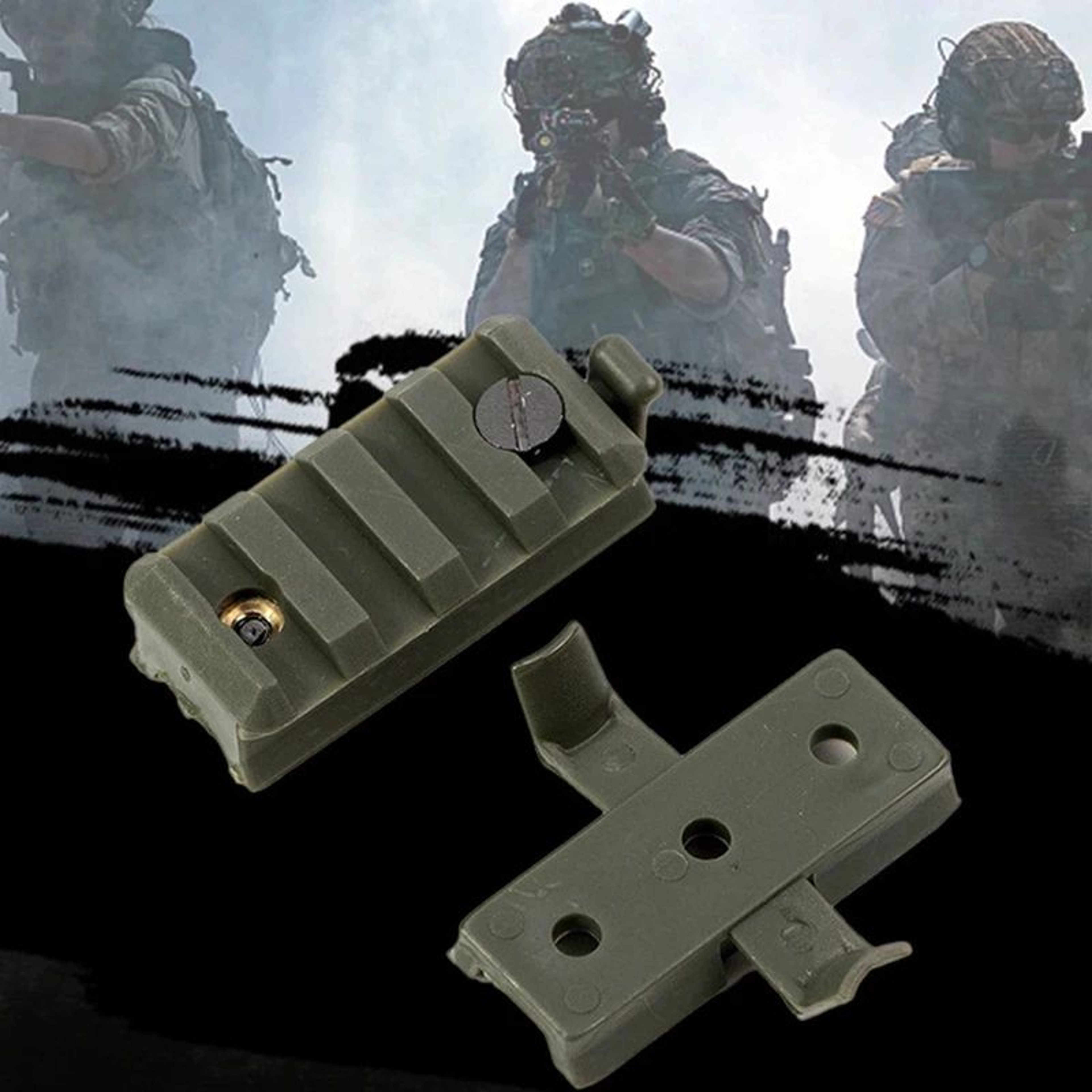BOOIU 2 Pcs Tactical Helmet Rail Slider Mount Set  Fast Style Rail Adapter For Flashlight  Airsoft  1