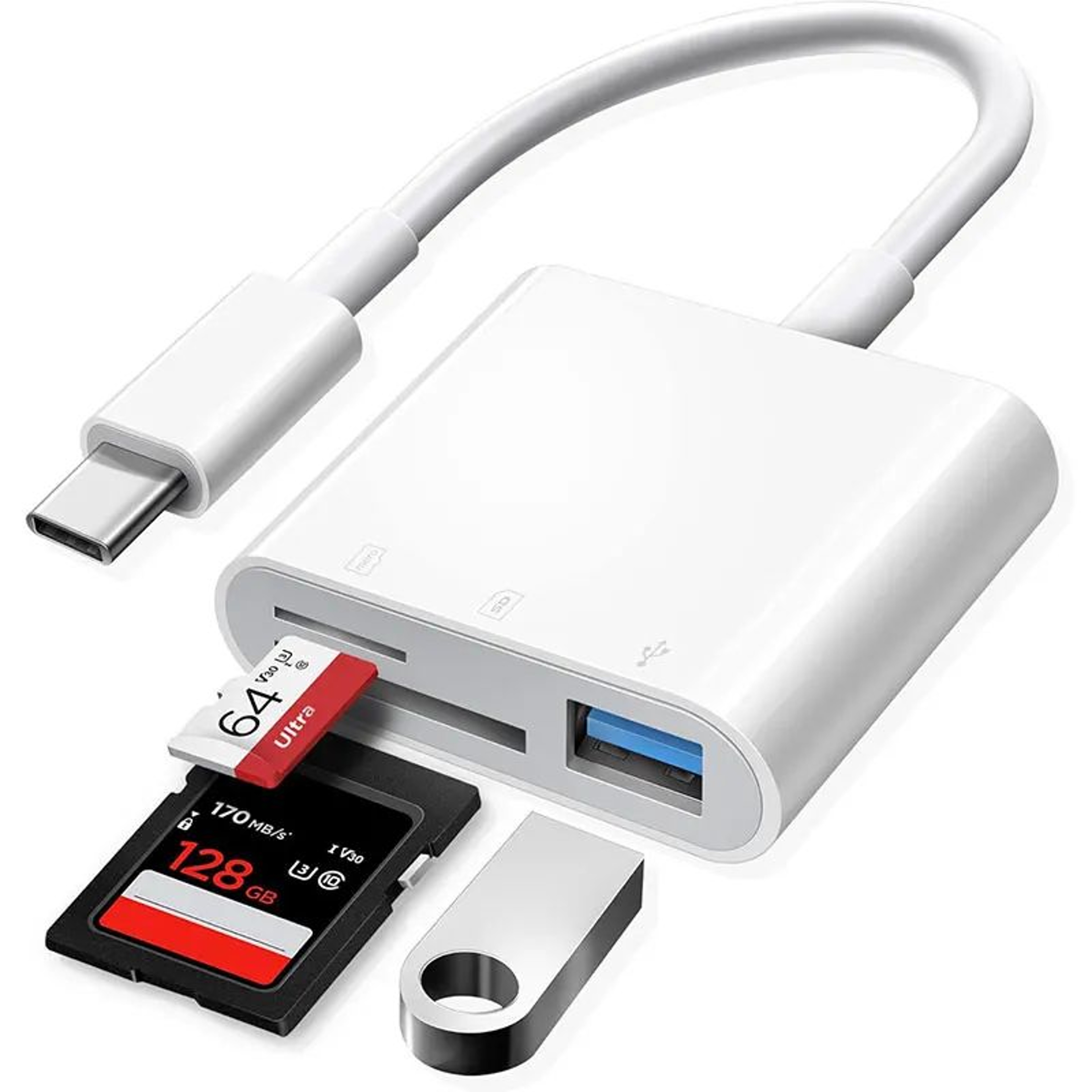 3in1 USBC Adapter Hub  Type C Data Transfer Converter For IPhone 15 MacBook Huawei Samsung S21S20 X 6