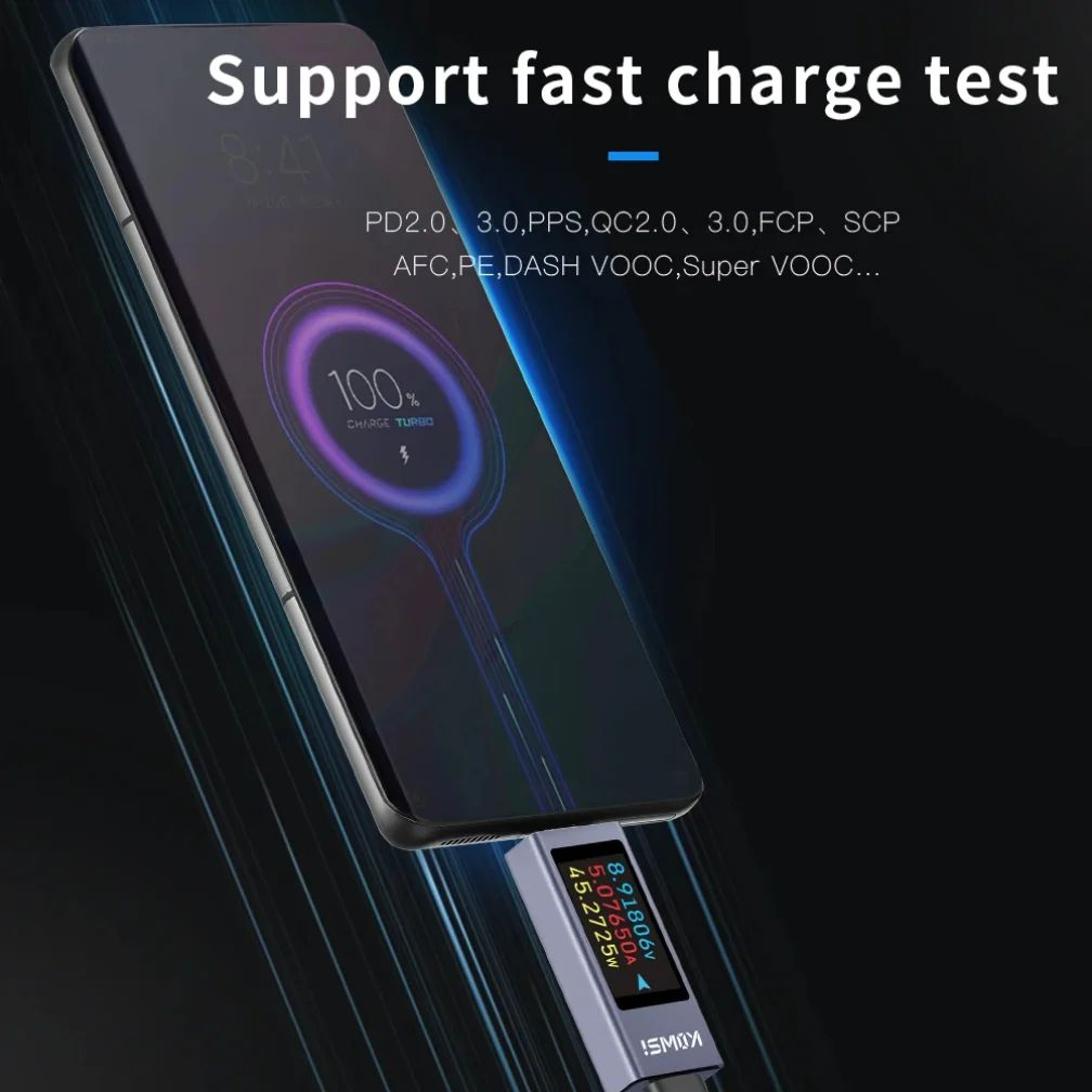 TypeC Digital Power Meter With Color Screen  USB Voltage Current Tester Fast Charging Monitor DC 43 4