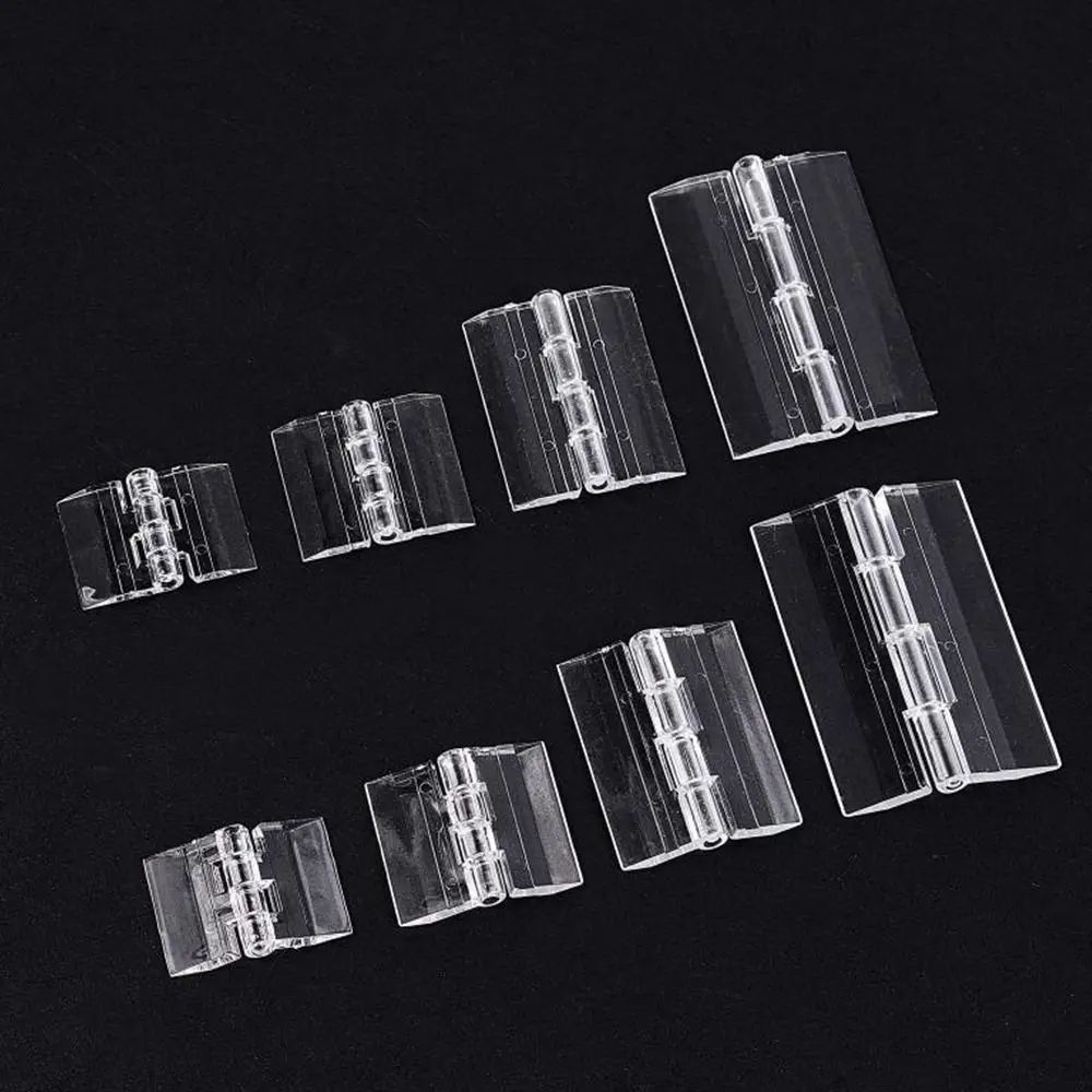 2 Pcs Clear Folding Door Hinges  Transparent AcrylicABS Cabinet Hinges For Furniture Doors Foldable 0