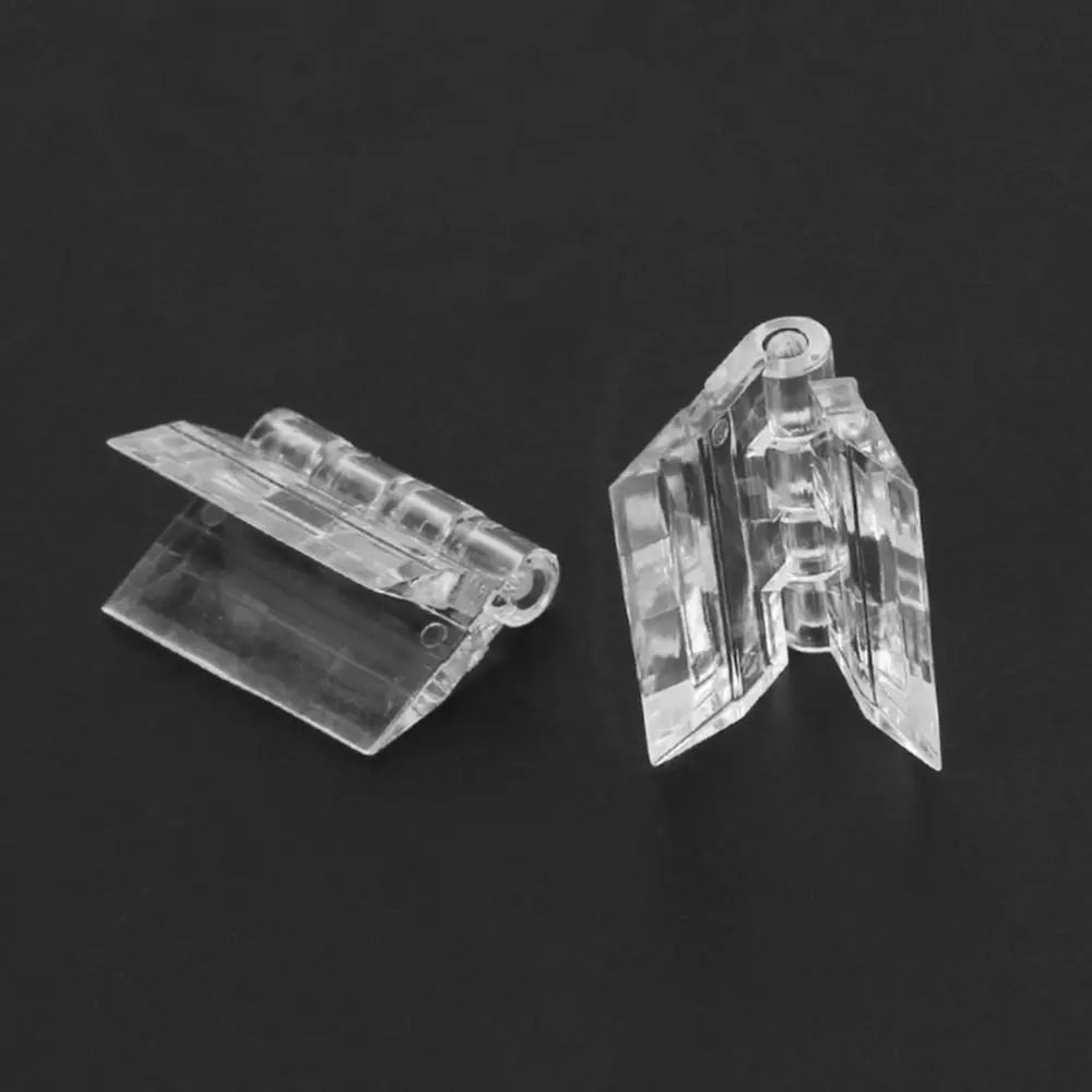 2 Pcs Clear Folding Door Hinges  Transparent AcrylicABS Cabinet Hinges For Furniture Doors Foldable 4
