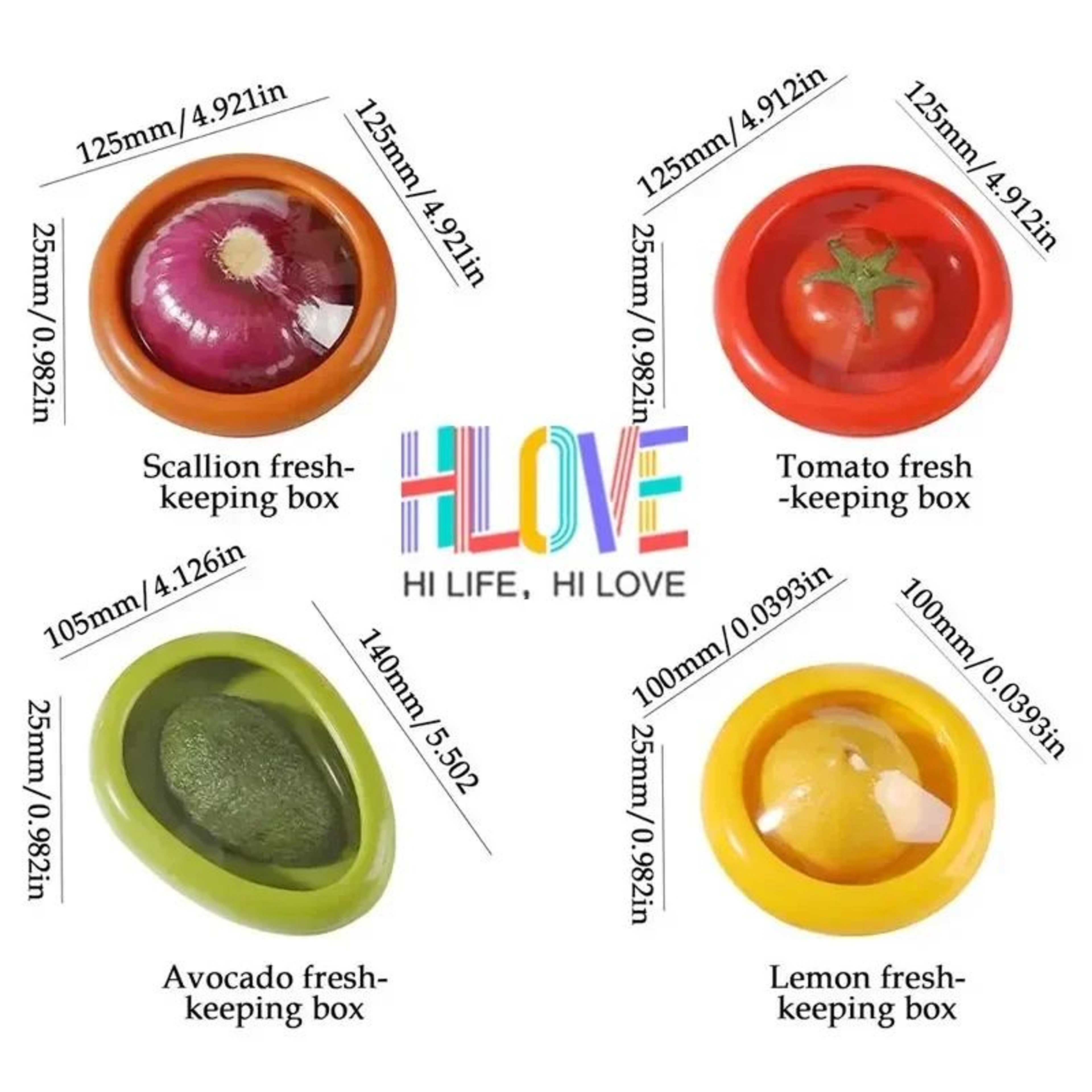 Fruit  Vegetable Saver Containers Set Clear Lid Sealed Keepers For Avocado Tomato Onion Lemon Reusa 2