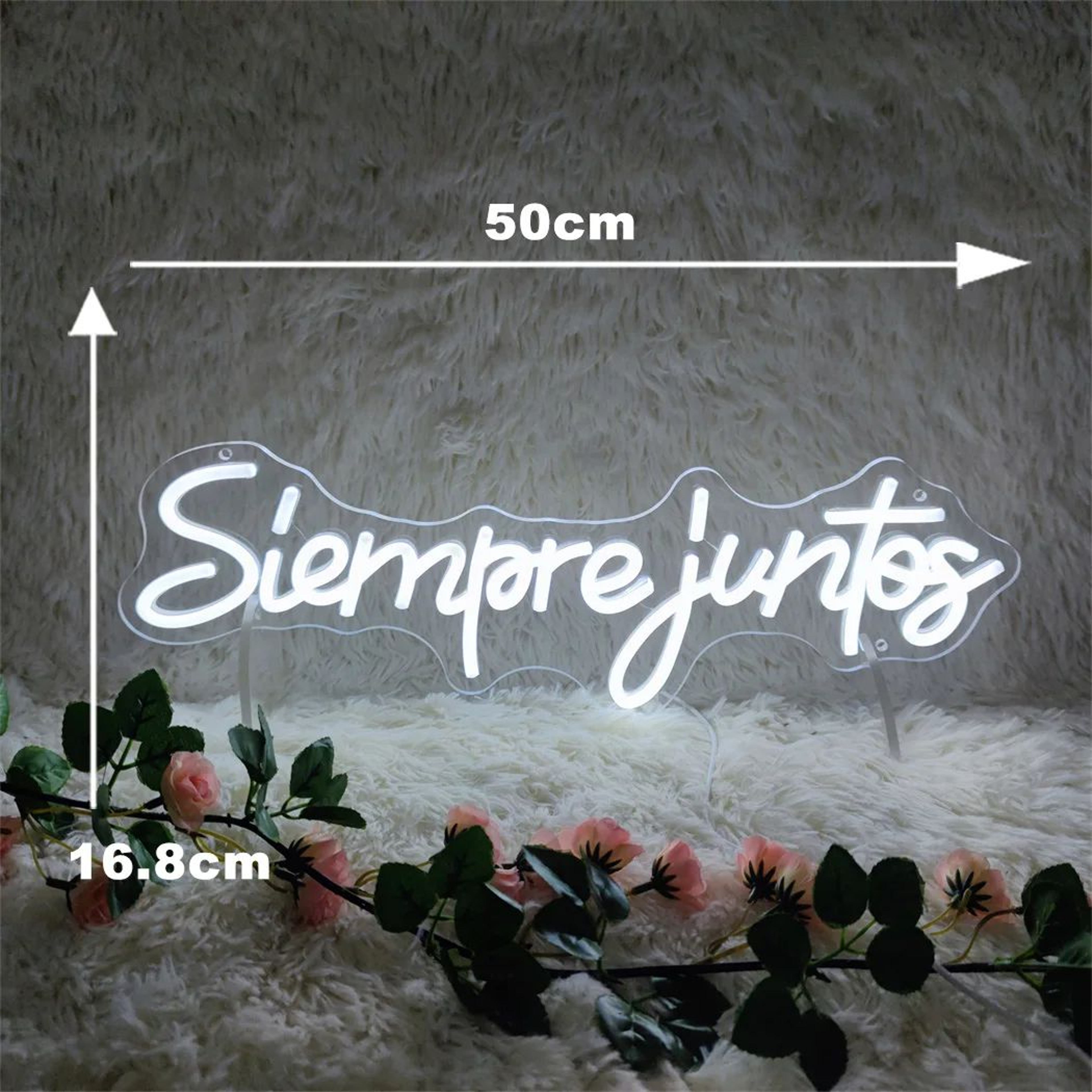 Siempre Juntos LED Neon Sign  Spanish Always Together Wedding  Engagement Wall Decor Light Romantic 6