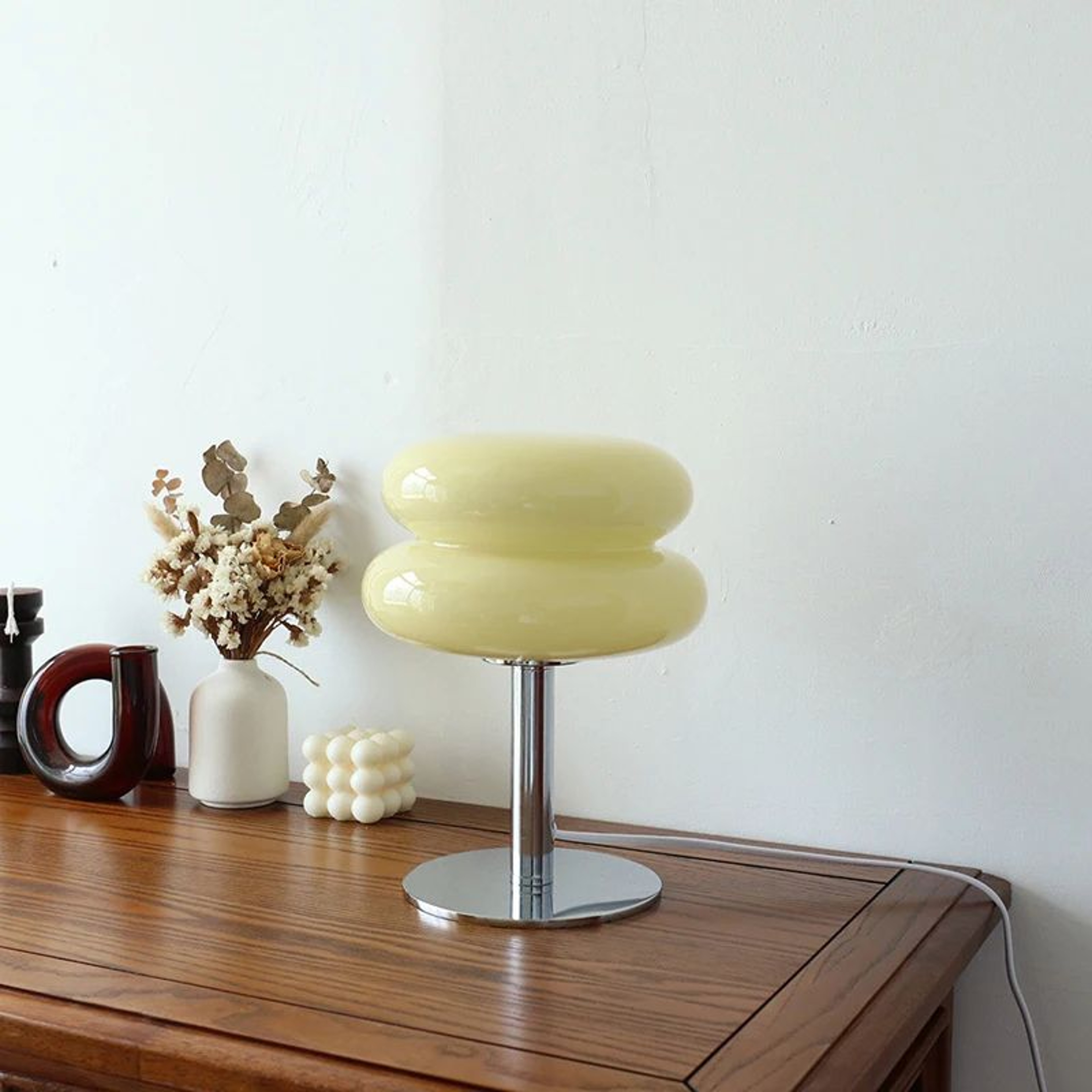 Macaron Glass Table Lamp With Trichromatic Dimming Eye Protection Bedside Night Light For Bedroom D 6