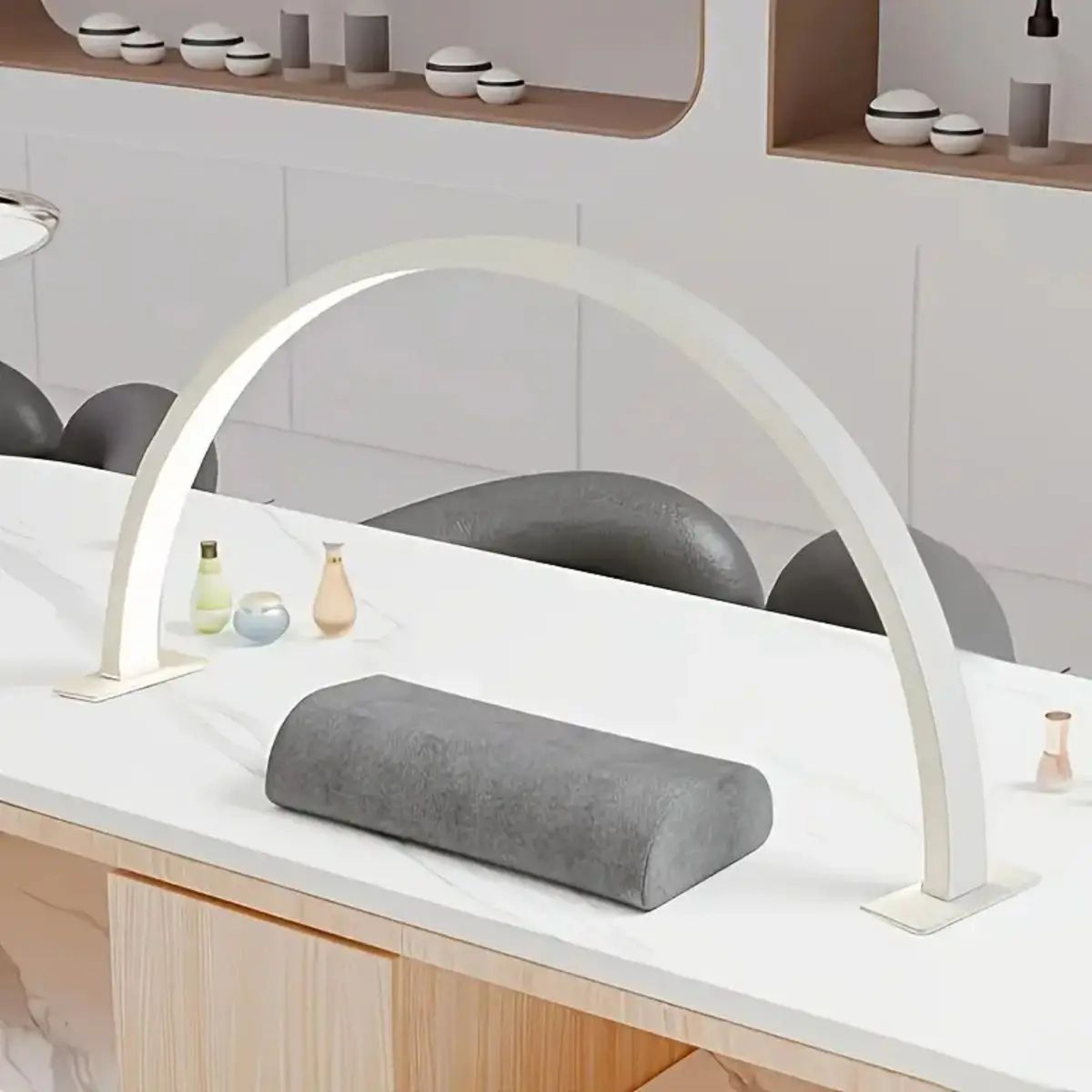 Crescent Nail Desk Lamp Adjustable Brightness  Color Temp LED Lash Extension Light For Salon Skinca 0