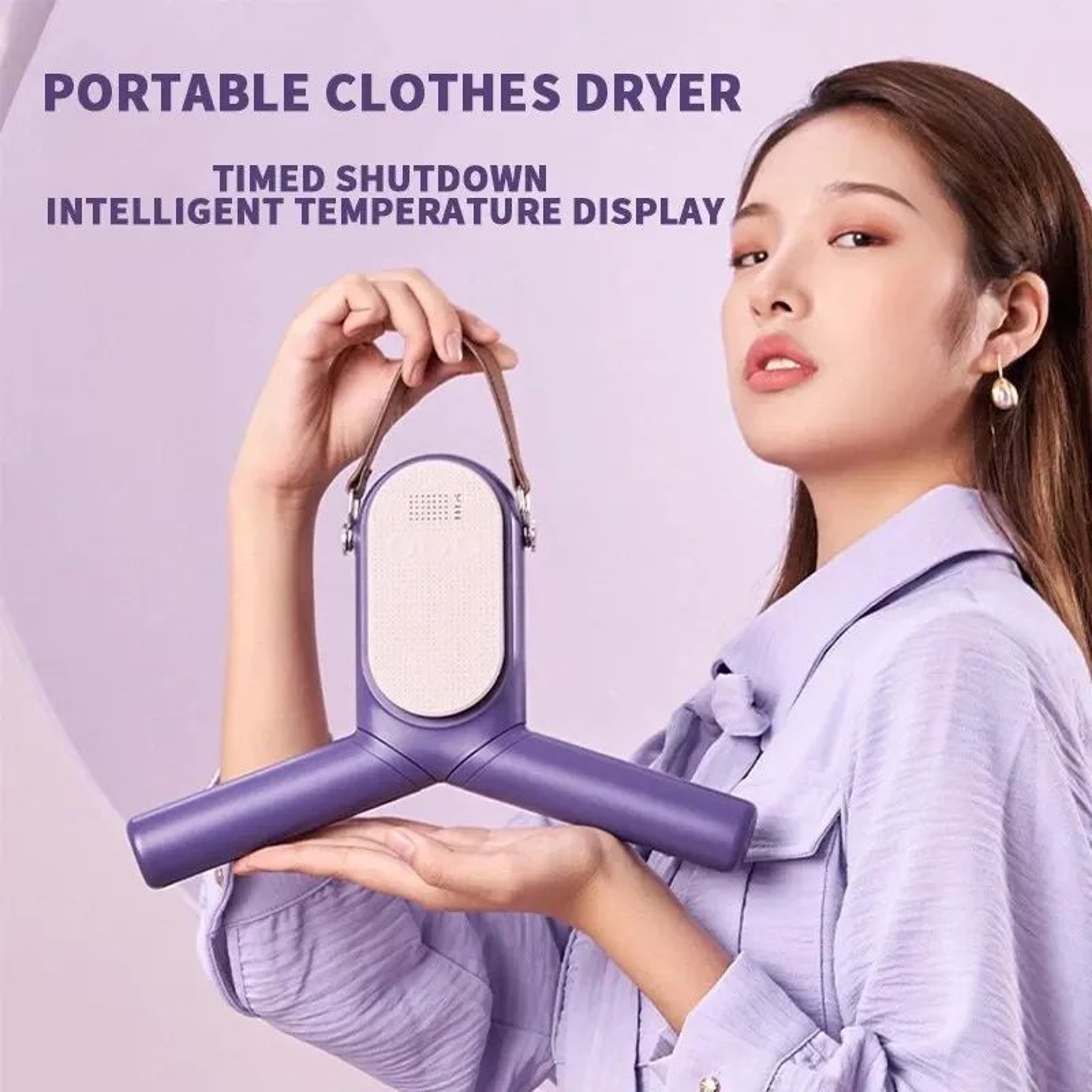 Portable Folding Heated Clothes Drying Rack W Shoe Dryer Compact Electric Dryer Stand Fast Travel L 1