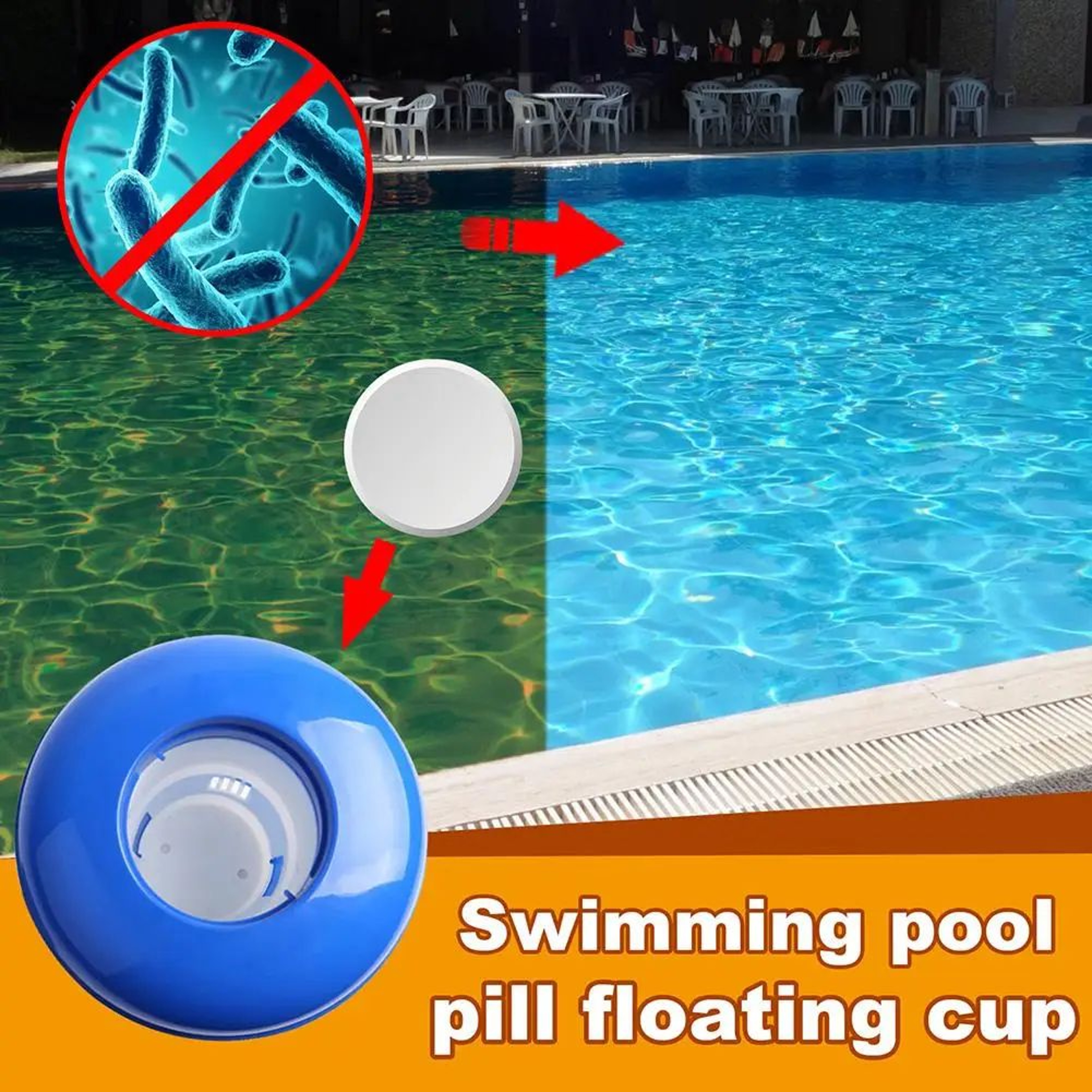 Automatic Swimming Pool Chlorine Floater Tablet Dispenser  Adjustable Floating Cup For Pools Spas   0
