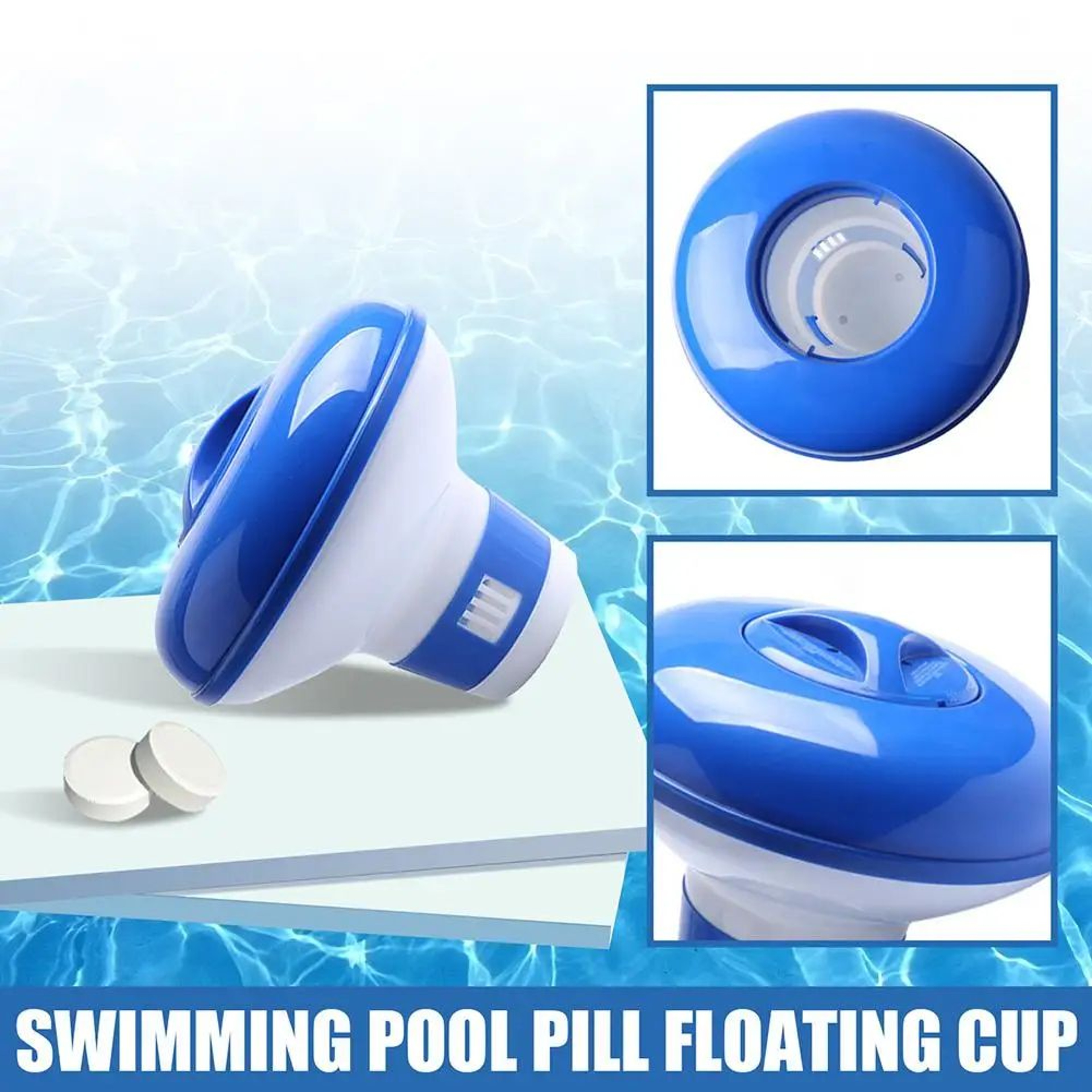 Automatic Swimming Pool Chlorine Floater Tablet Dispenser  Adjustable Floating Cup For Pools Spas   2