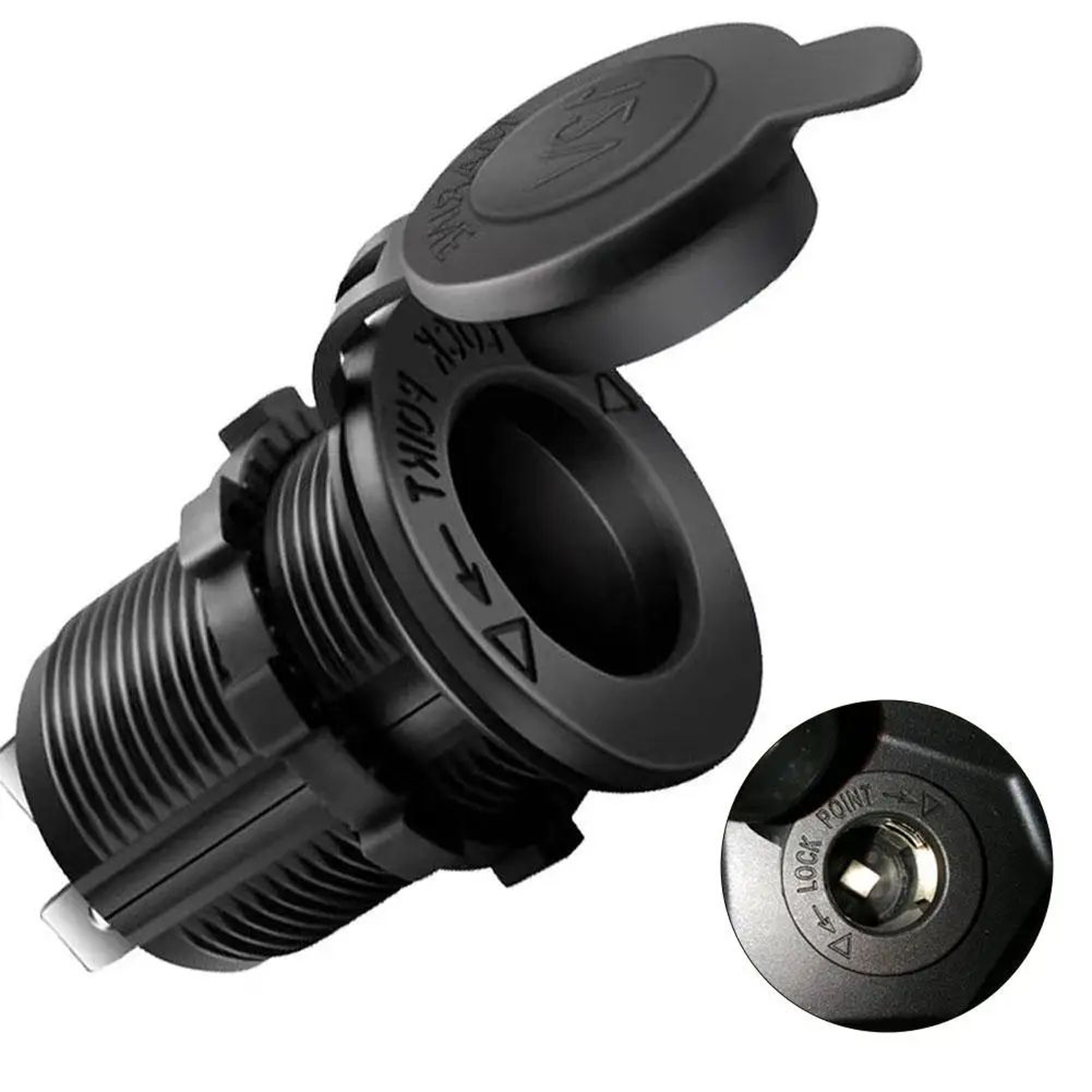 12V Waterproof Cigarette Lighter Socket Plug  Car Marine RV ATV Motorcycle Power Outlet Adapter Dur 6