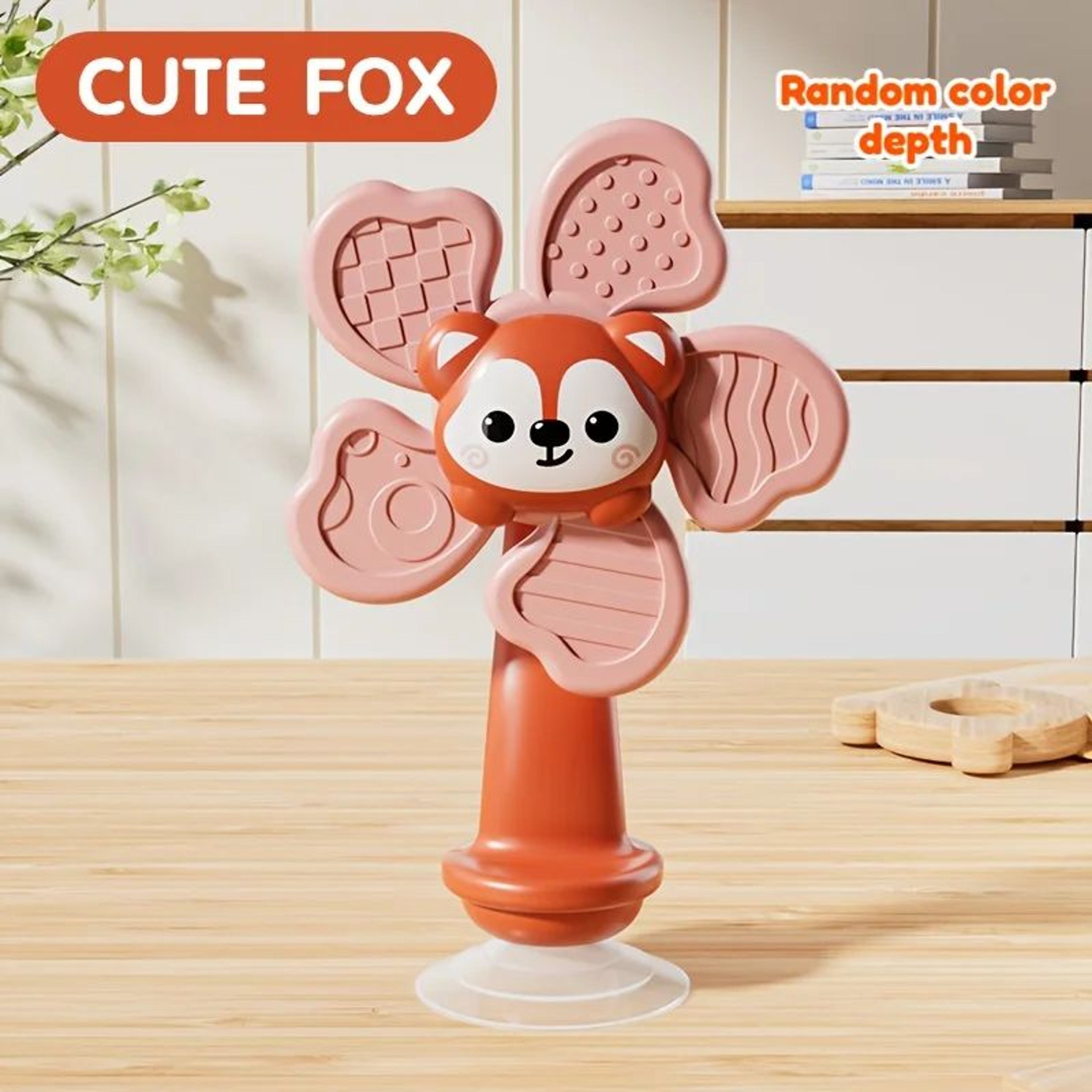 Baby Suction Cup Windmill Spinner Toy 6M  Manual Rotating Bear Sensory Toy Bath  High Chair Motor S 7