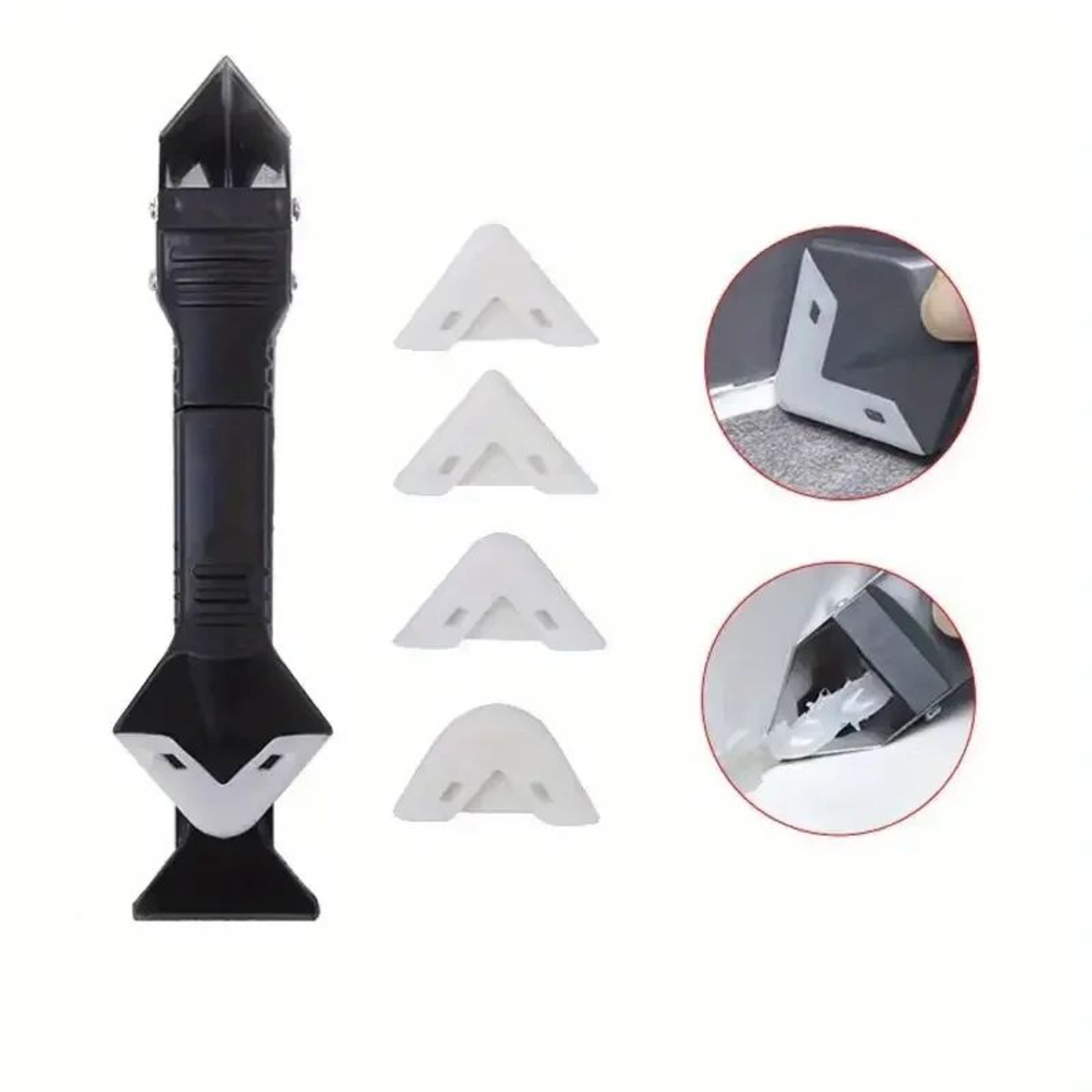 5in1 Caulk Remover  Sealant Finishing Tool Kit  Grout Scraper Angle Spreader Set For Sink  Window R 6