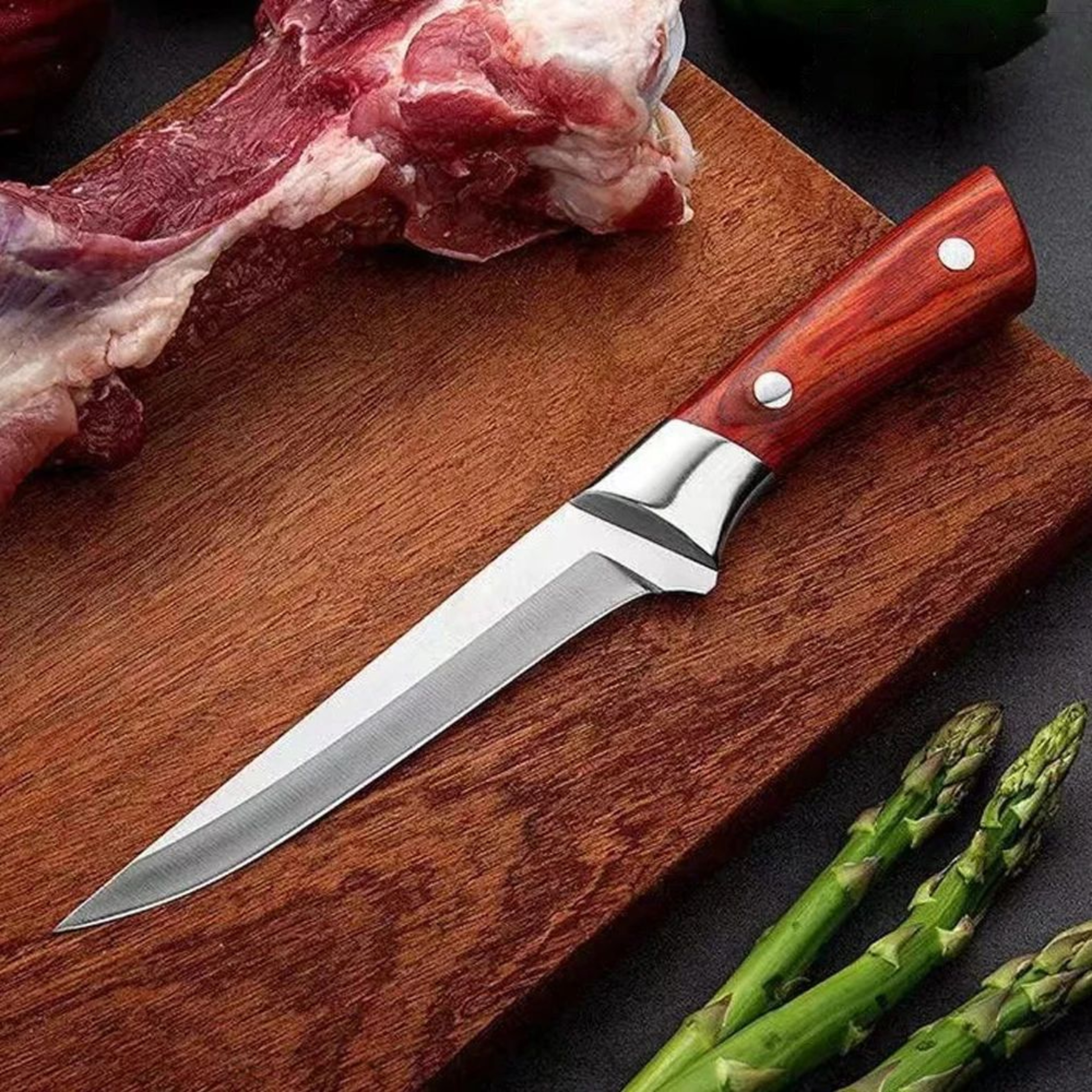 Stainless Steel Boning Knife With Sheath  Forged Fillet Chef Knife For Meat Fish  Vegetables Razor