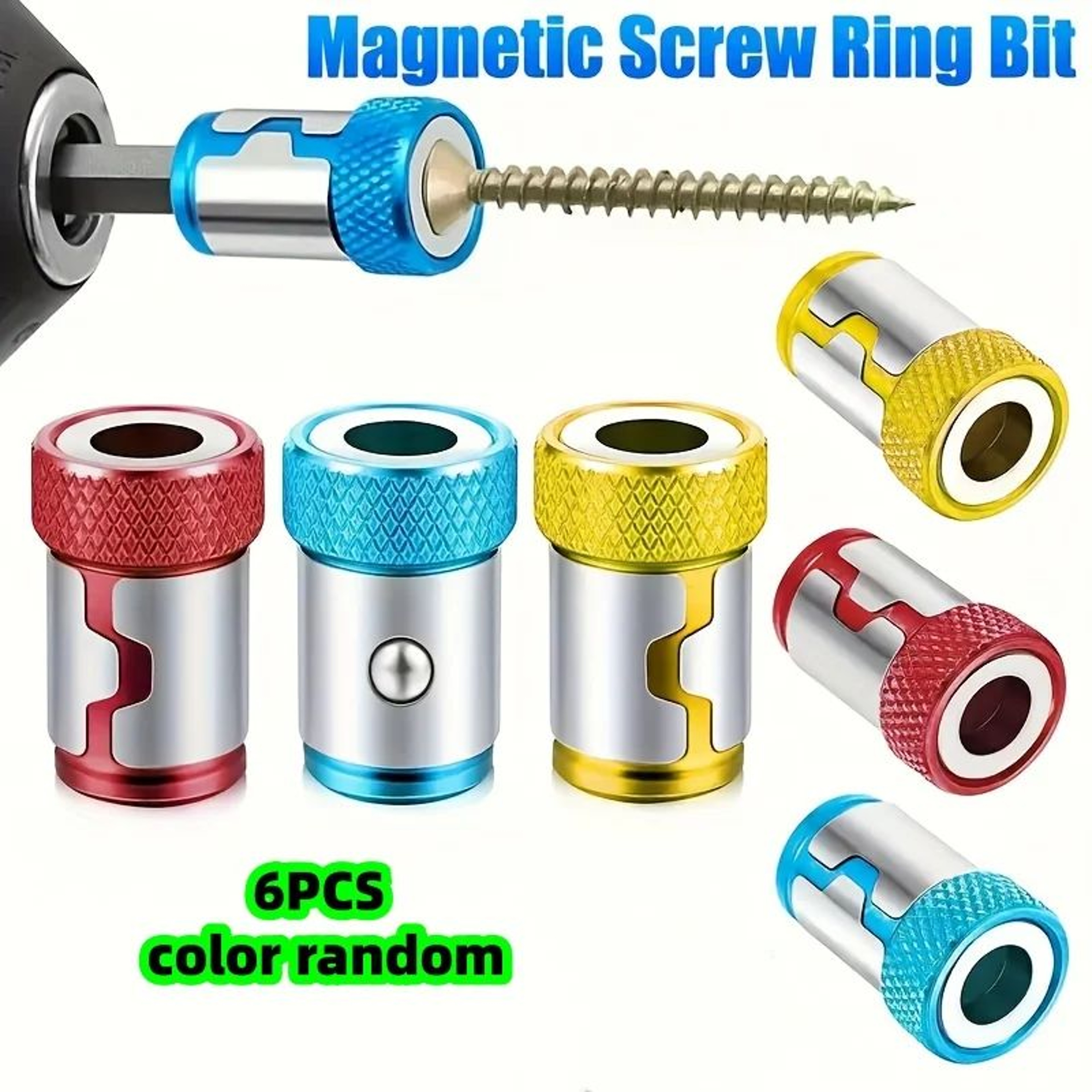 Universal Magnetic Screw Ring Drill Bit Set  Magnetized Screwdriver Bit Holder With NonSlip Phillip 6