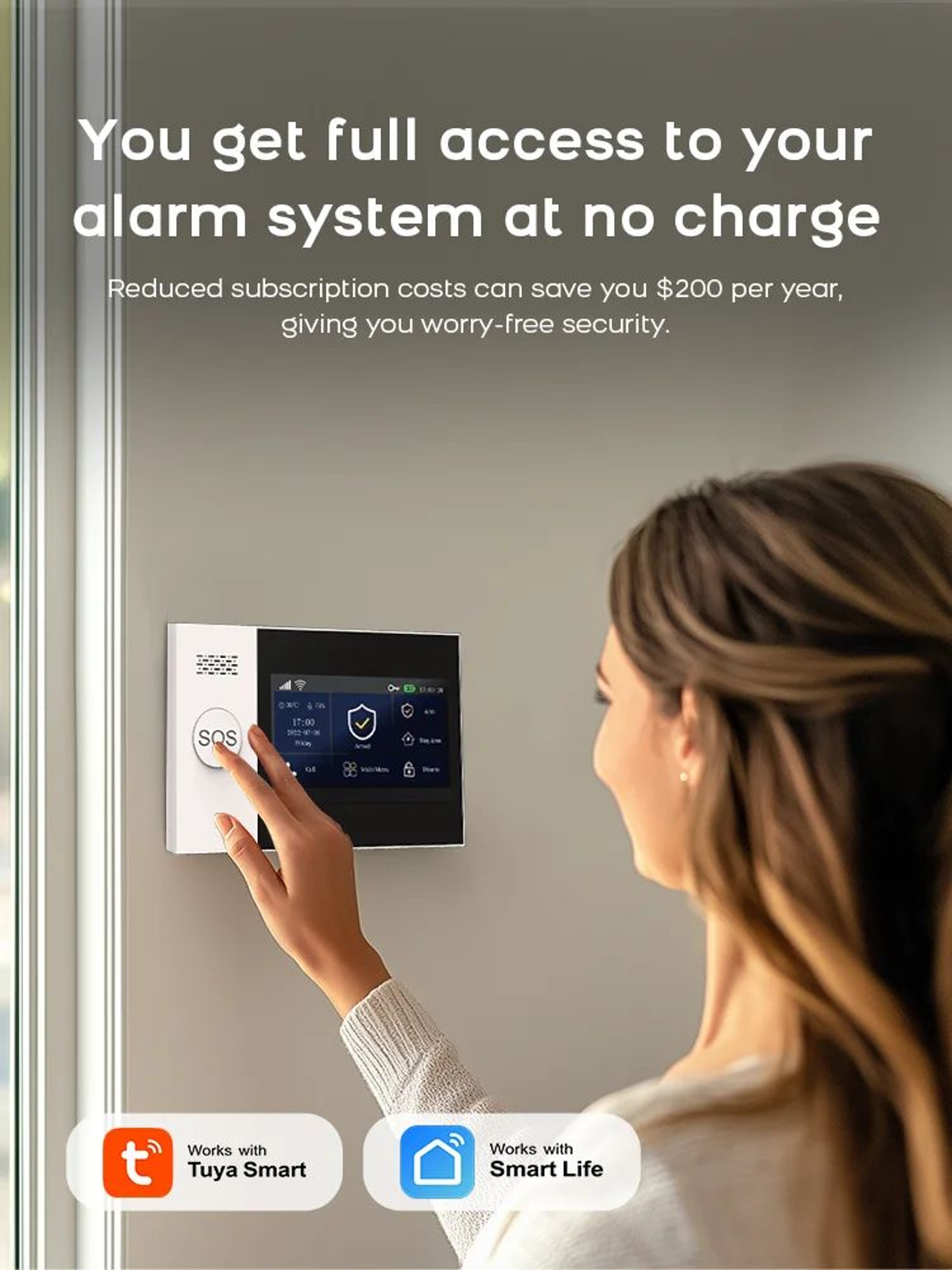 PGST PG107 4G WiFi Home Security Alarm System  43 In Touch Screen Wireless Burglar Alarm Works With 9