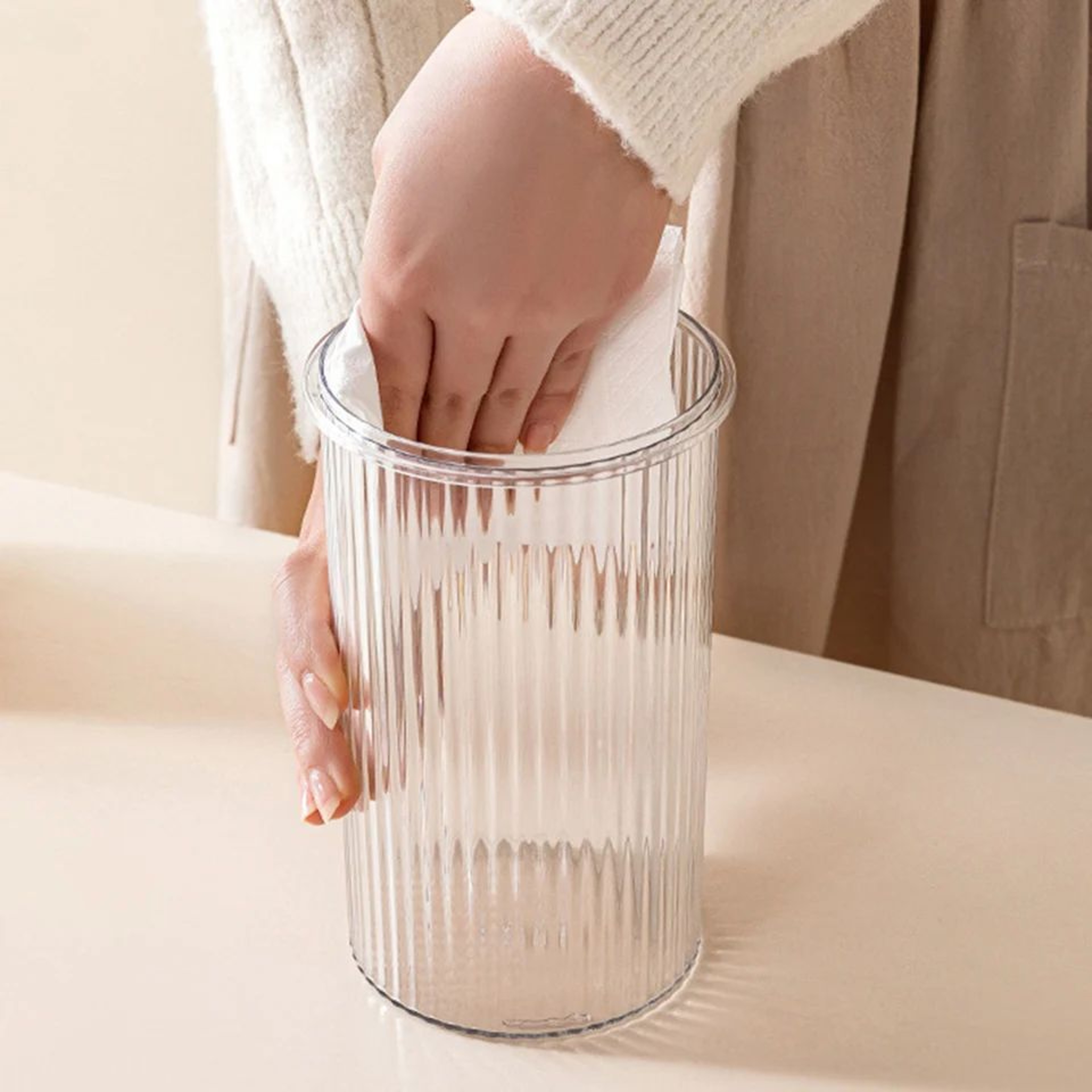 Transparent Food Storage Container With Pour Spout  Measuring Cup Lid  Cereal Sugar Beans Organizer 3