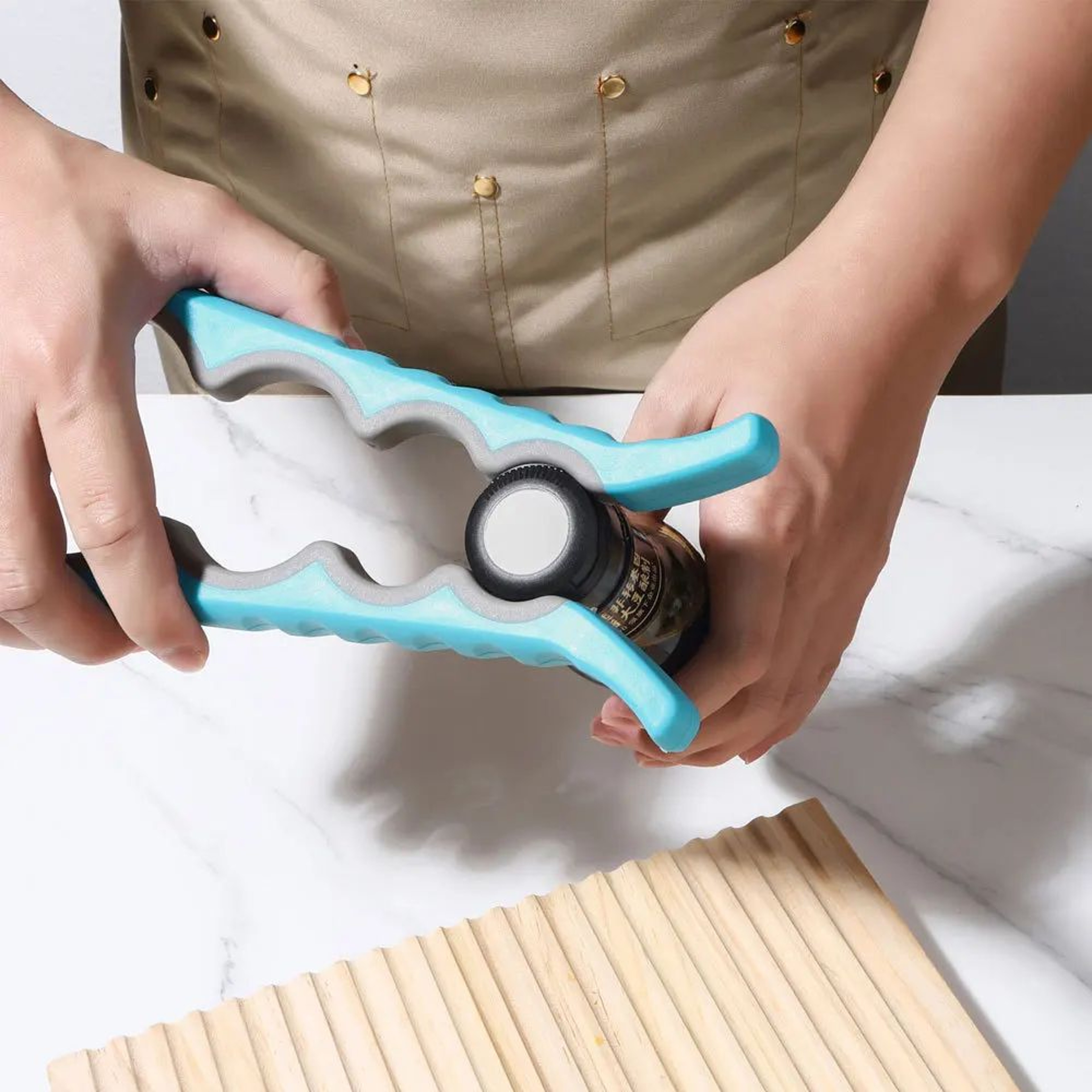 Easy Grip 4in1 Jar  Bottle Opener AntiSlip Twist Lid Remover Tool For Weak Hands Arthritis Kitchen  2