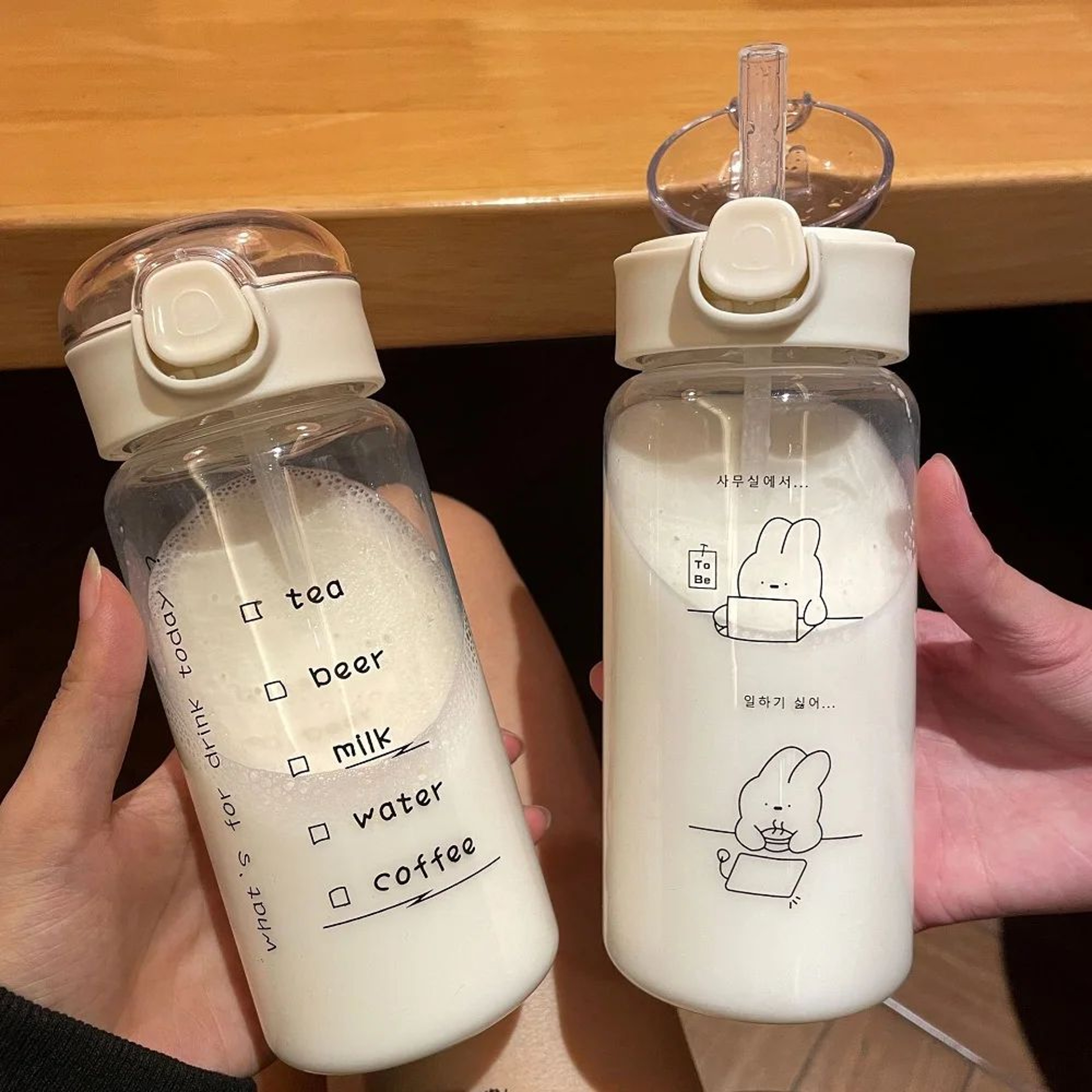 Transparent PC Plastic Sports Water Bottle With PopUp Bounce Straw Leakproof OneClick Lid DropResis 0
