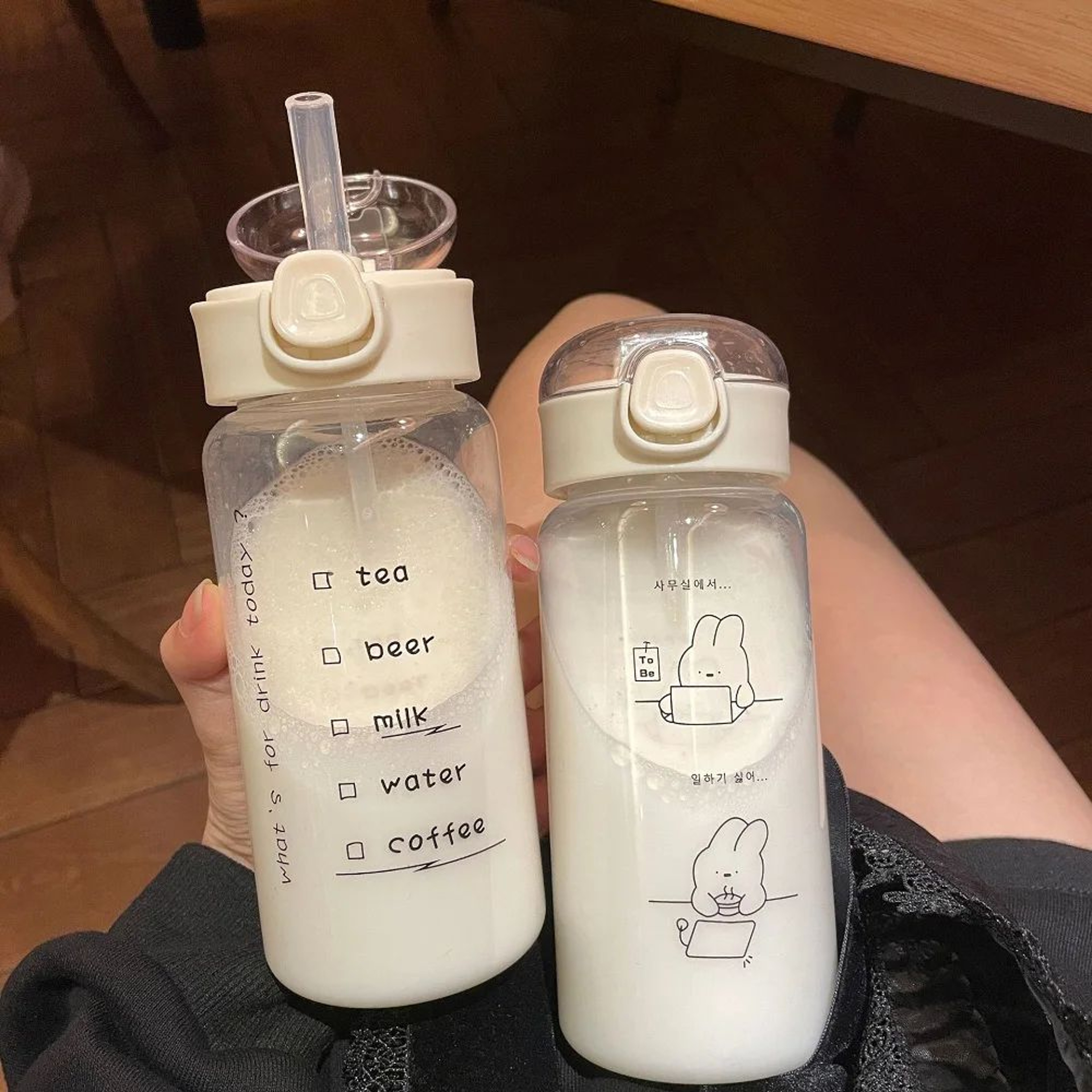Transparent PC Plastic Sports Water Bottle With PopUp Bounce Straw Leakproof OneClick Lid DropResis 3