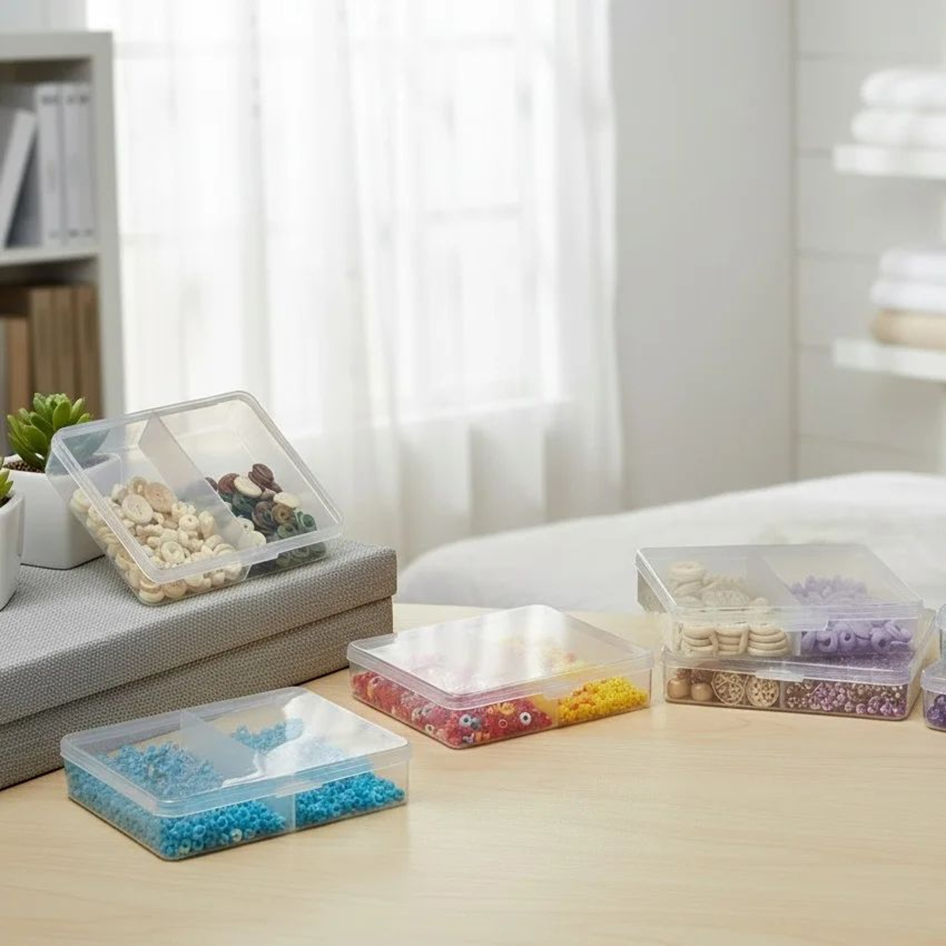 Clear PP Desktop Storage Box Organizer 25 Grid Transparent Jewelry  Parts Case For Beads Crafts Scr 0