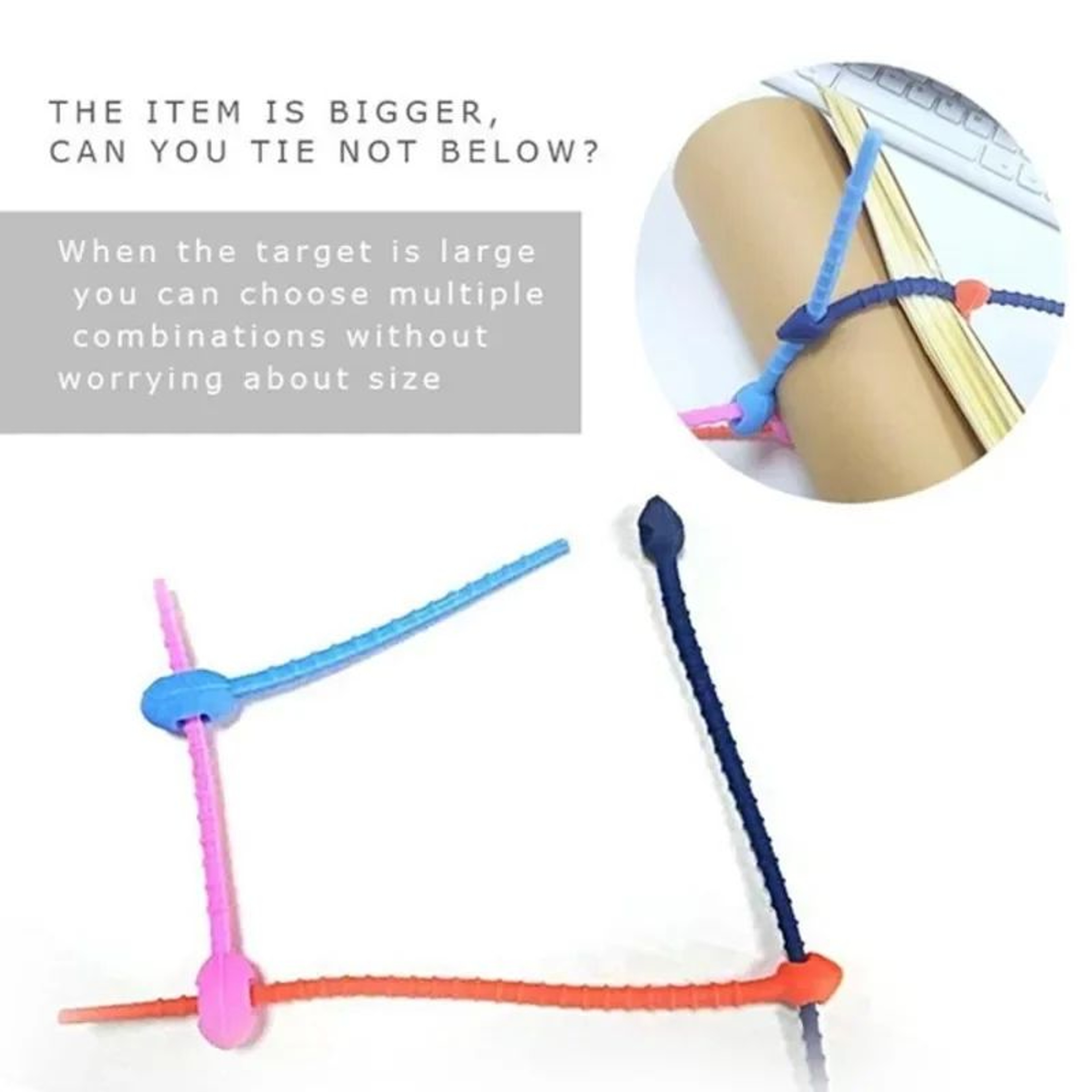 30 Pcs Reusable Silicone Zip Ties  Bag Clips  MultiPurpose Cable Organizer Straps For Cords Snacks  2